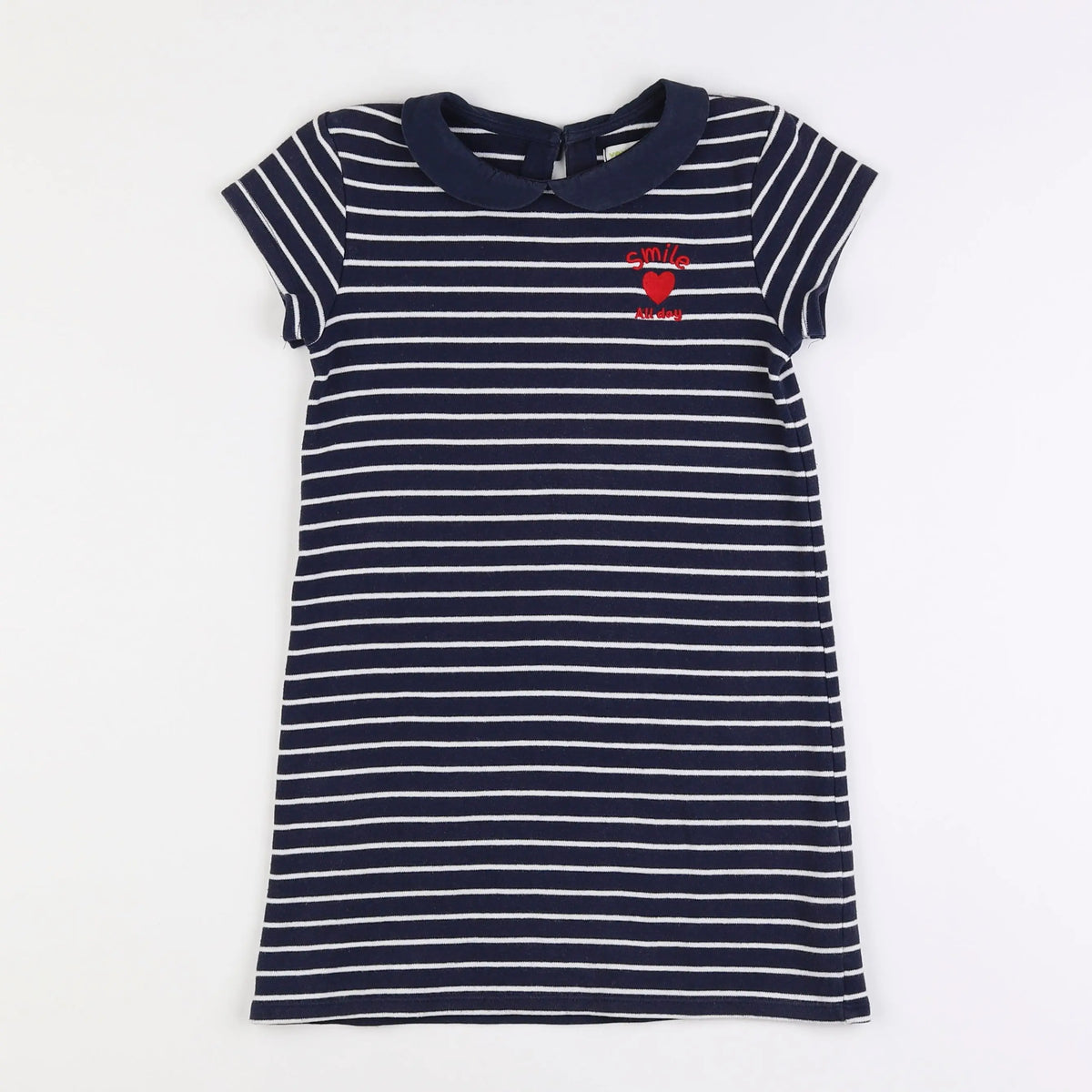 Vertbaudet - robe bleu, blanc - 8 ans