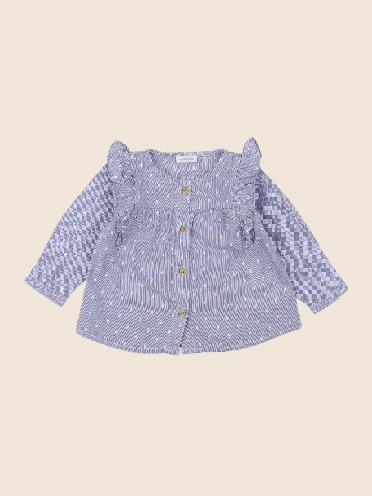 Vertbaudet - chemise bleu - 6 mois