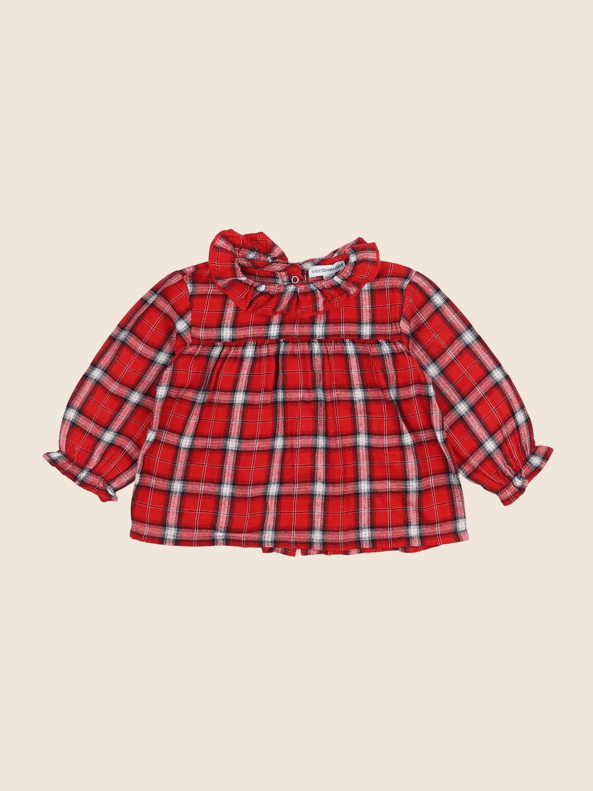 Vertbaudet - blouse rouge - 9 mois