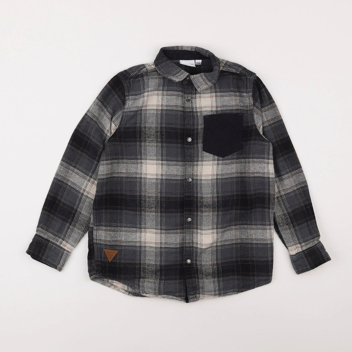 Vertbaudet - chemise gris, bleu - 10 ans