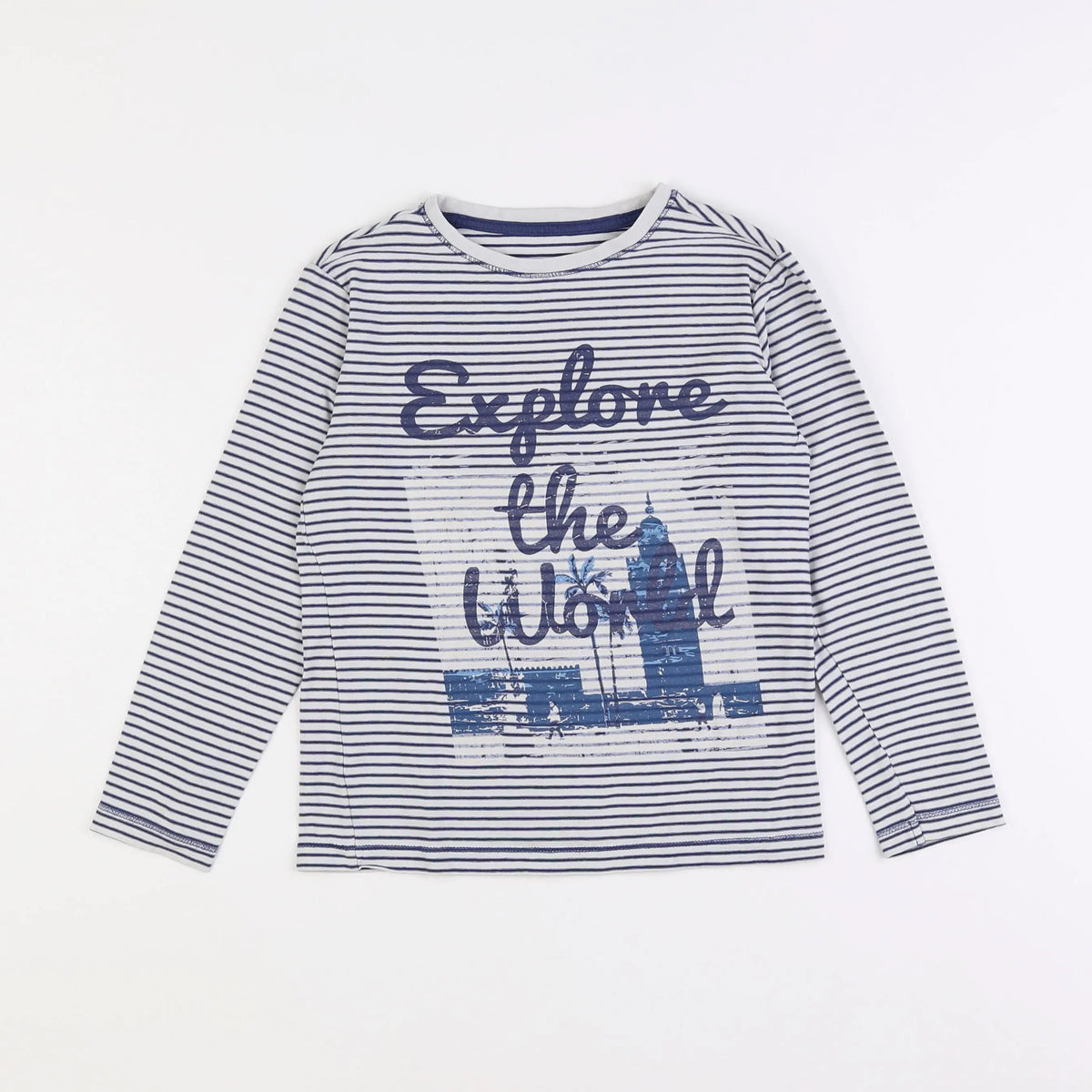 Vertbaudet - tee-shirt bleu - 8 ans