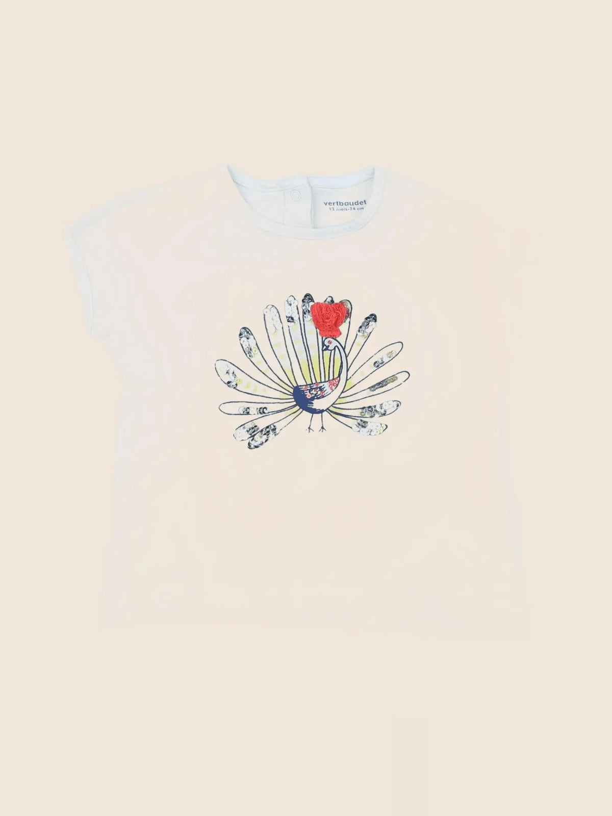 Vertbaudet - tee-shirt bleu - 12 mois