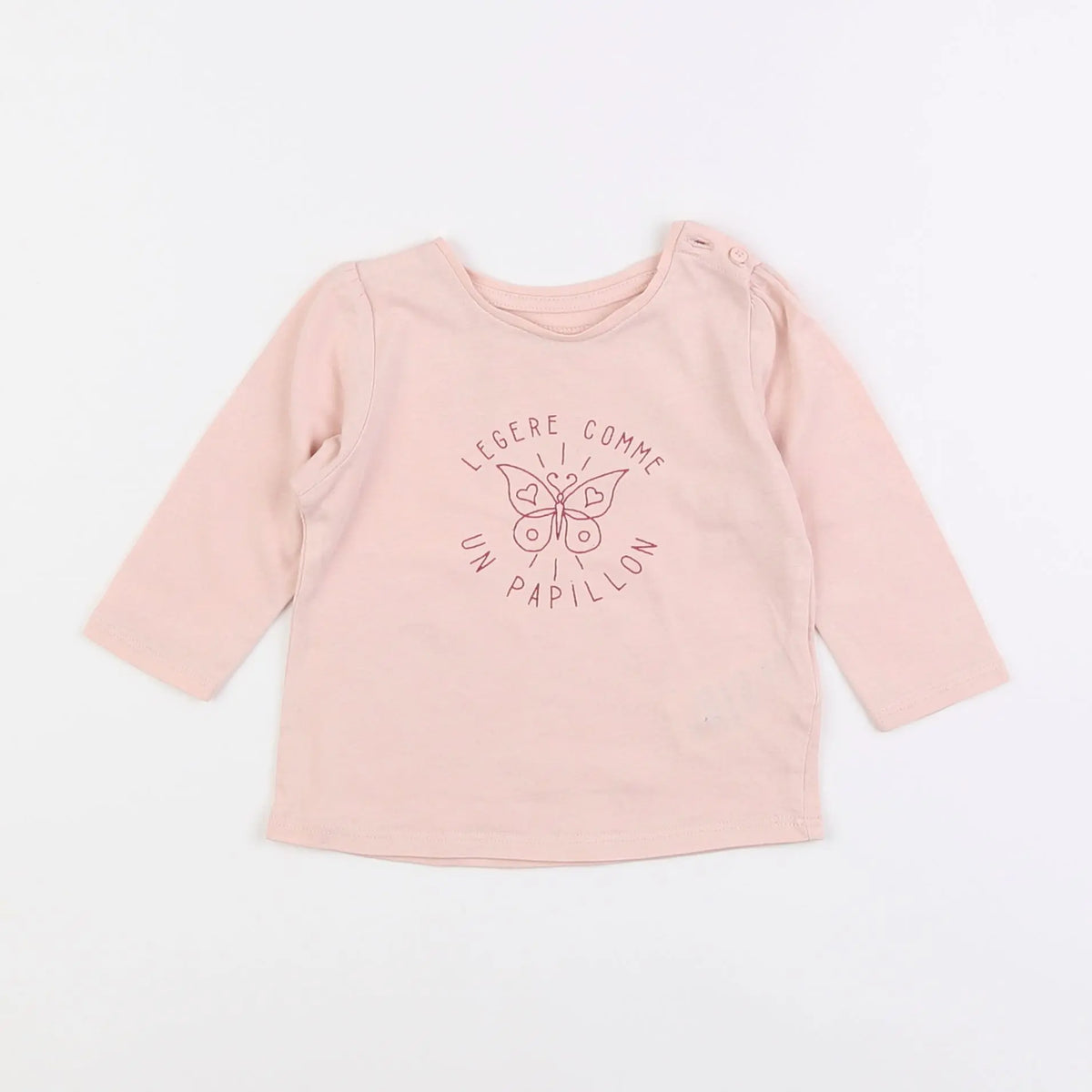 Vertbaudet - tee-shirt rose - 6 mois
