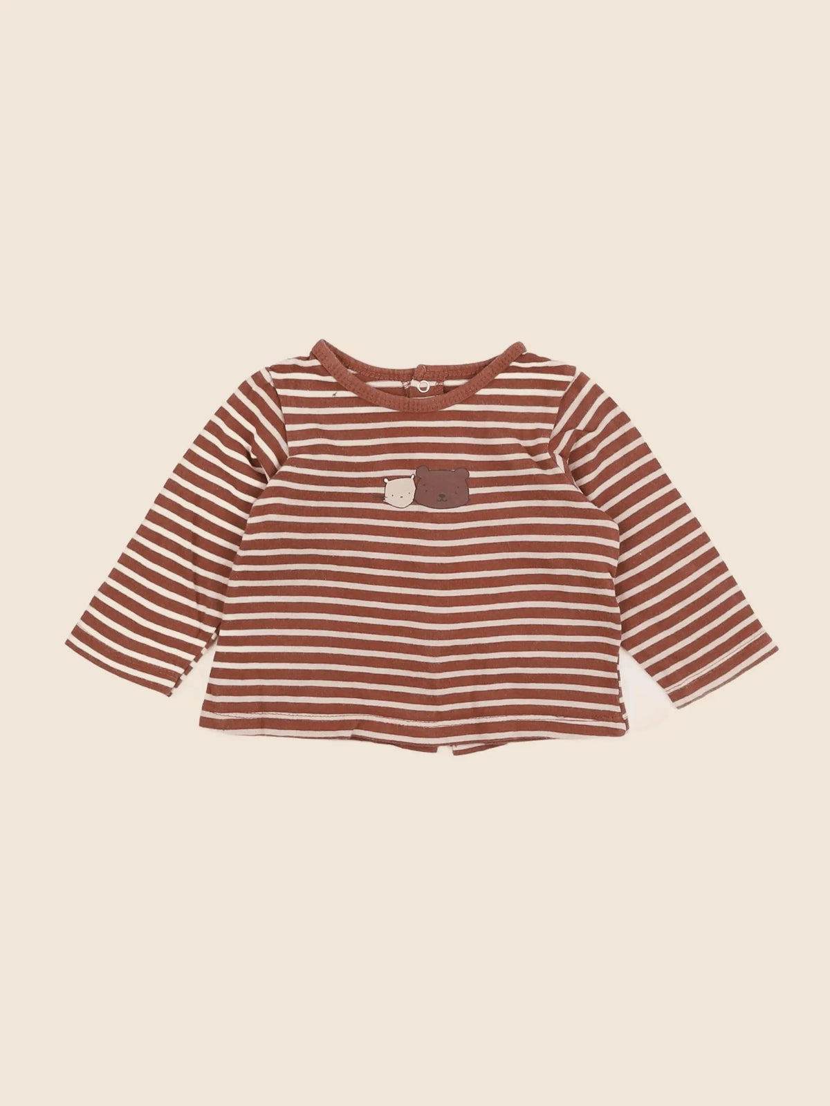Vertbaudet - tee-shirt marron - 6 mois