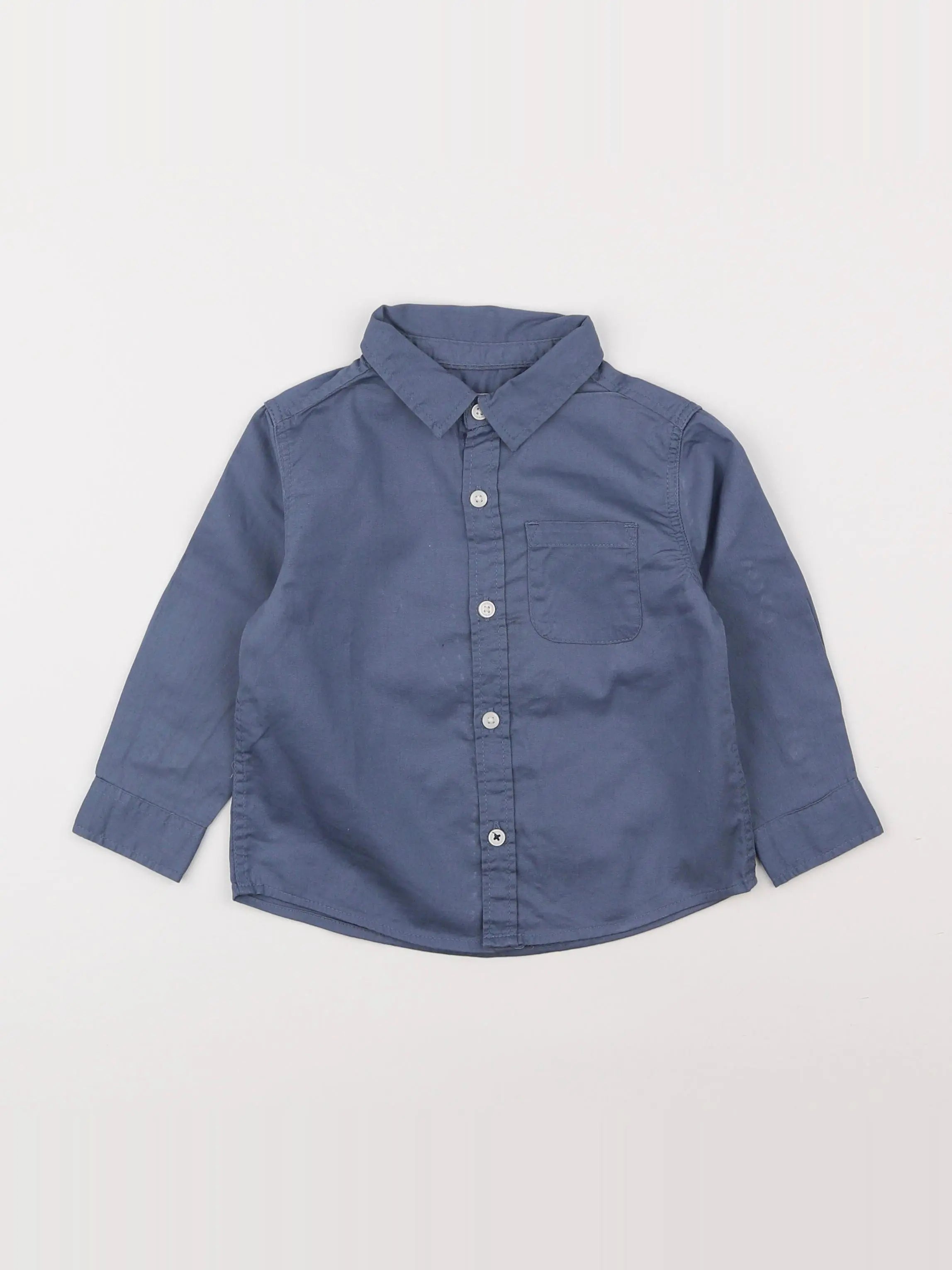 Mango - chemise bleu - 12/18 mois