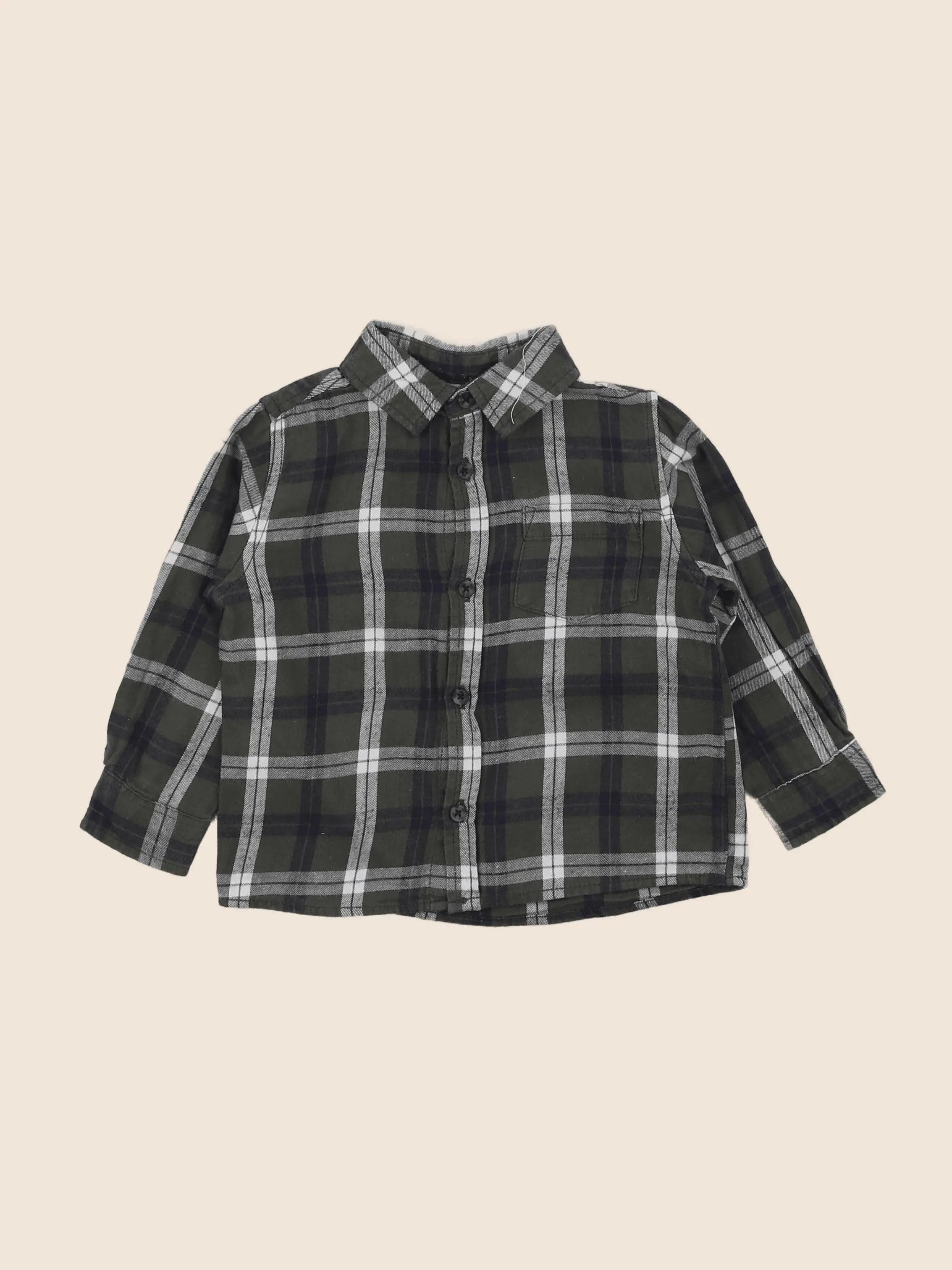 Mango - chemise vert - 12/18 mois