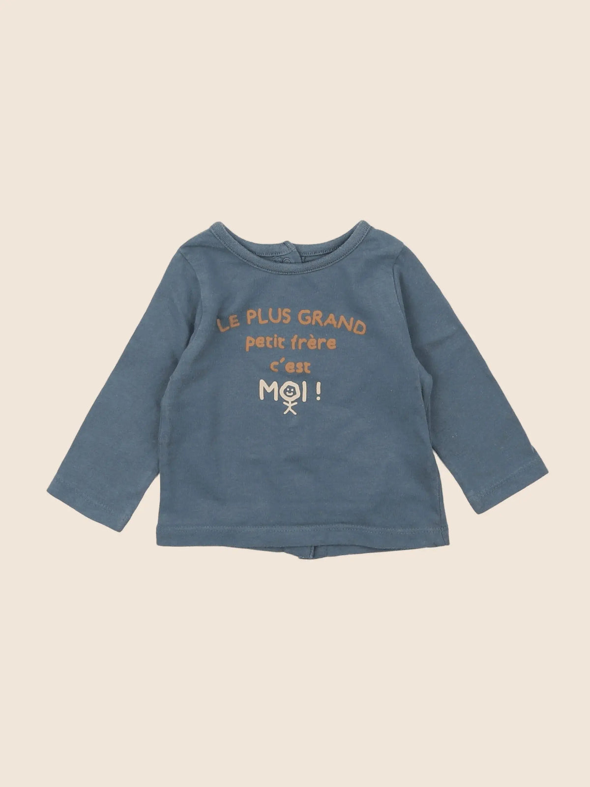 Vertbaudet - tee-shirt bleu - 3 mois