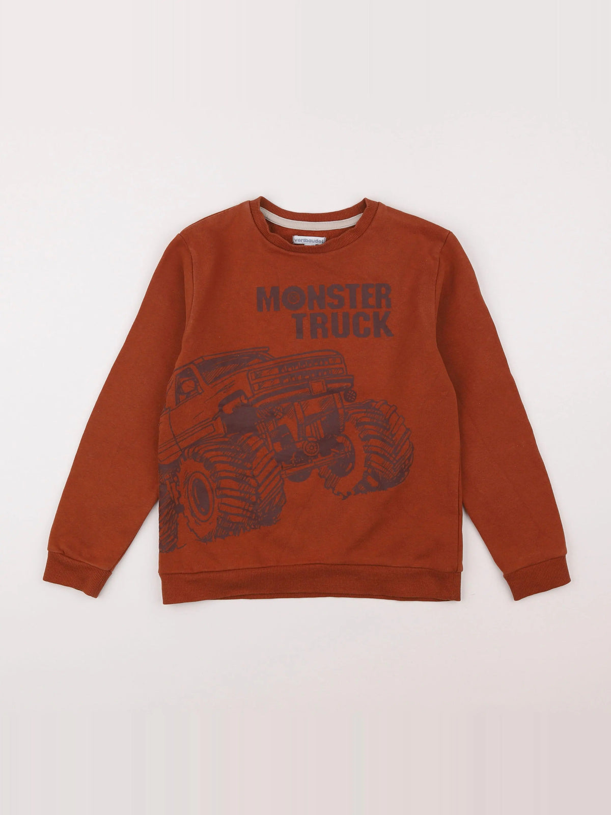 Vertbaudet - sweat marron - 10 ans