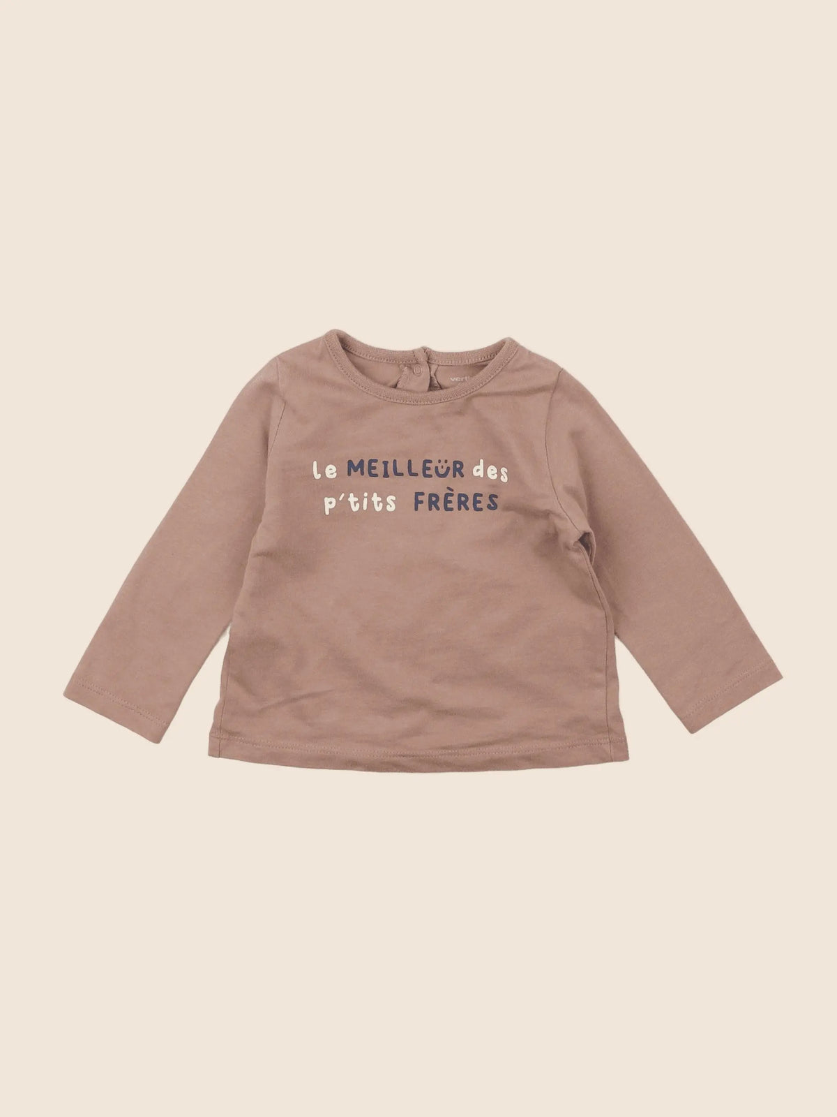 Vertbaudet - tee-shirt marron - 6 mois