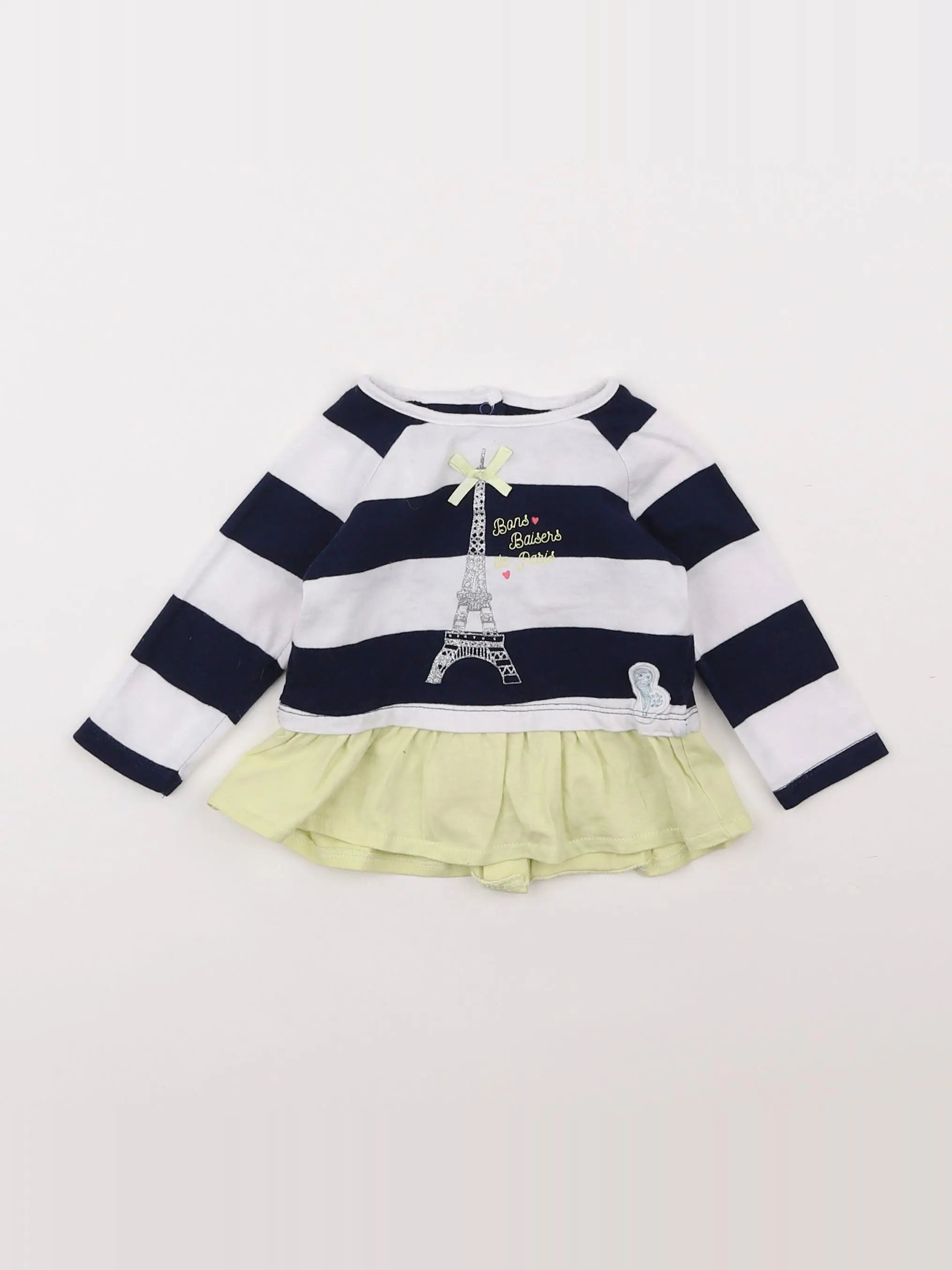 Vertbaudet - tee-shirt bleu - 3 mois