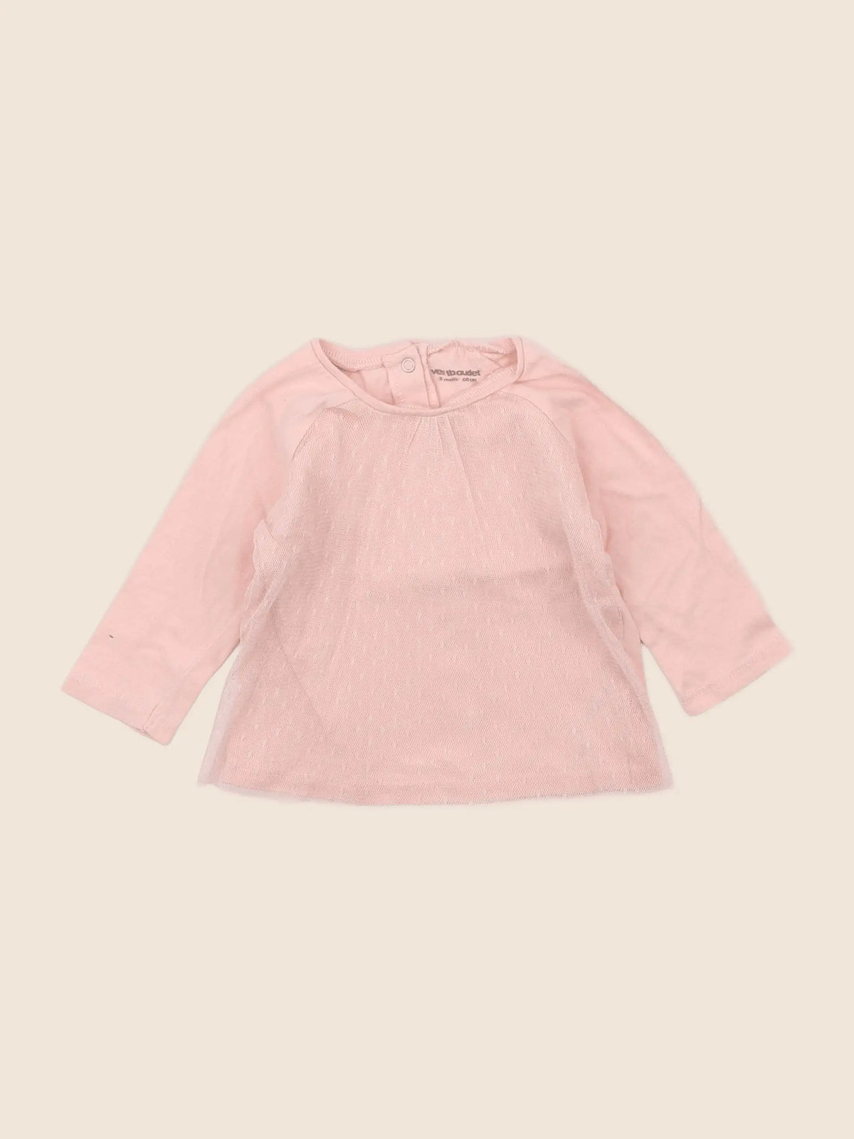 Vertbaudet - tee-shirt rose - 3 mois