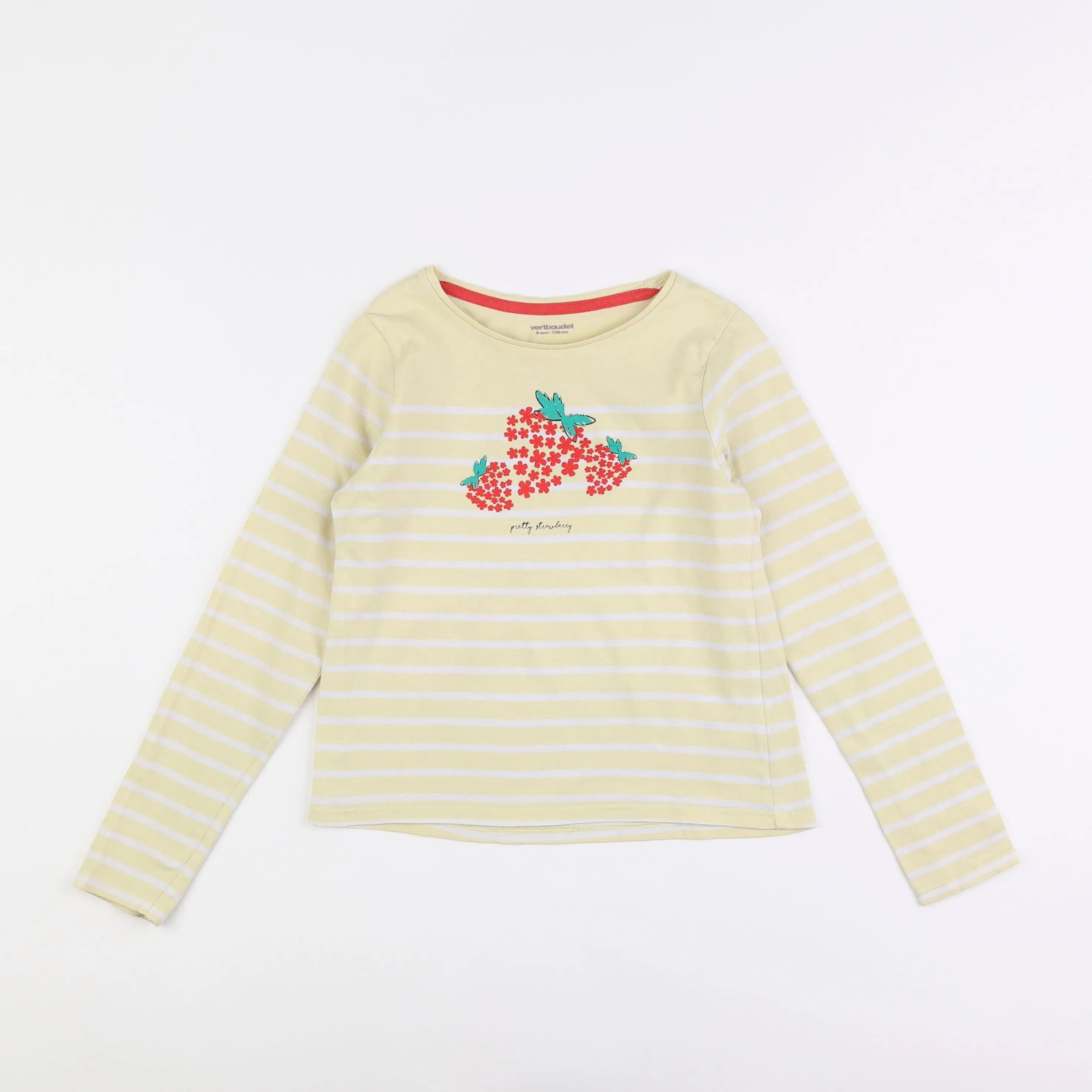 Vertbaudet - tee-shirt jaune - 8 ans
