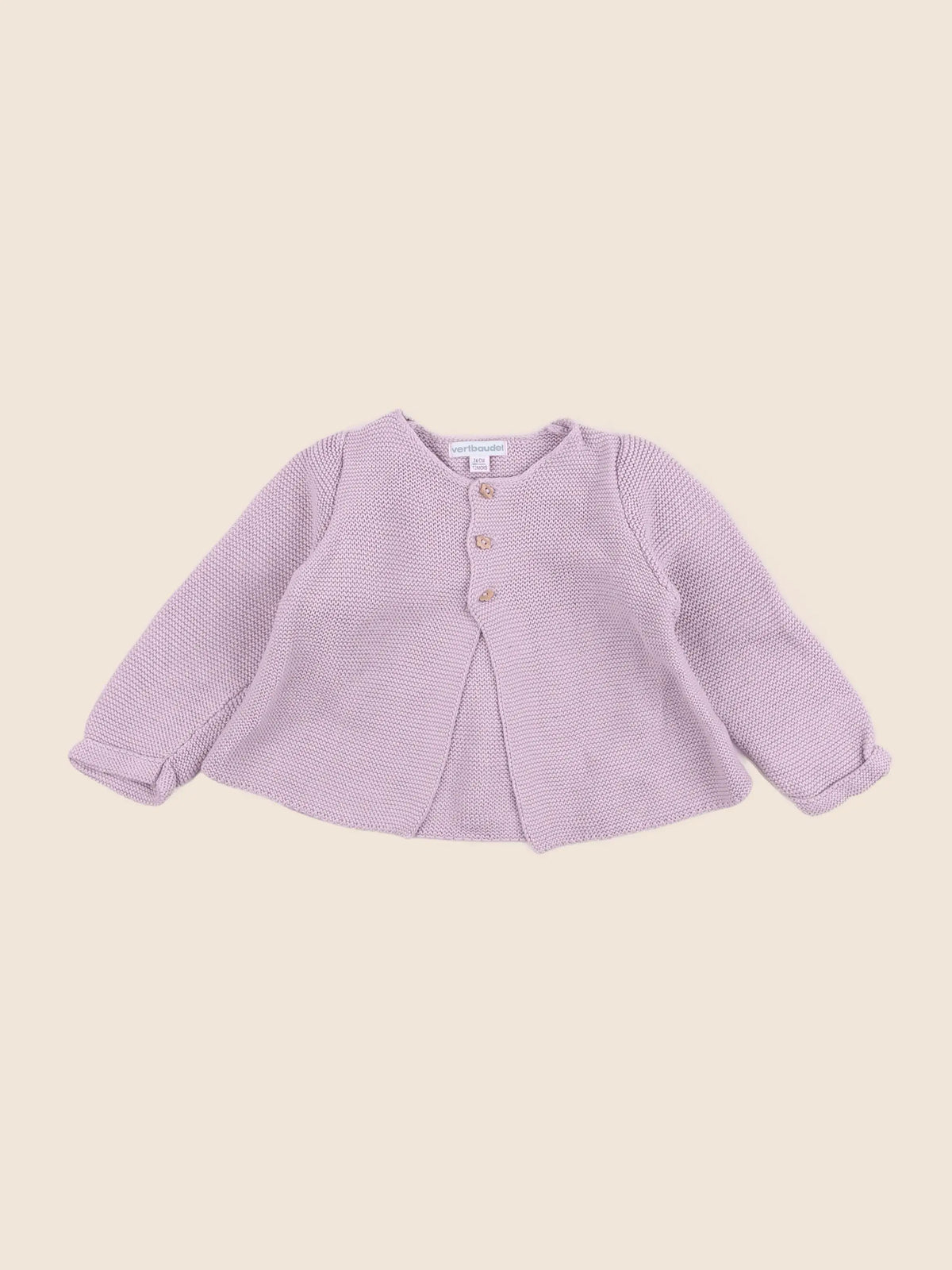Vertbaudet - gilet violet - 12 mois