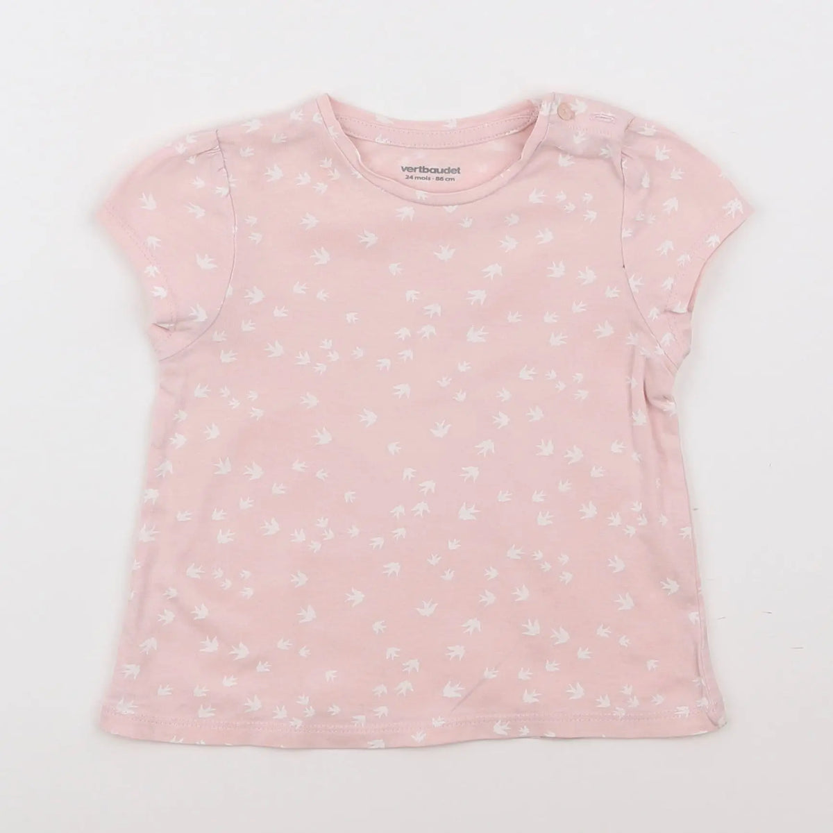 Vertbaudet - tee-shirt rose - 2 ans