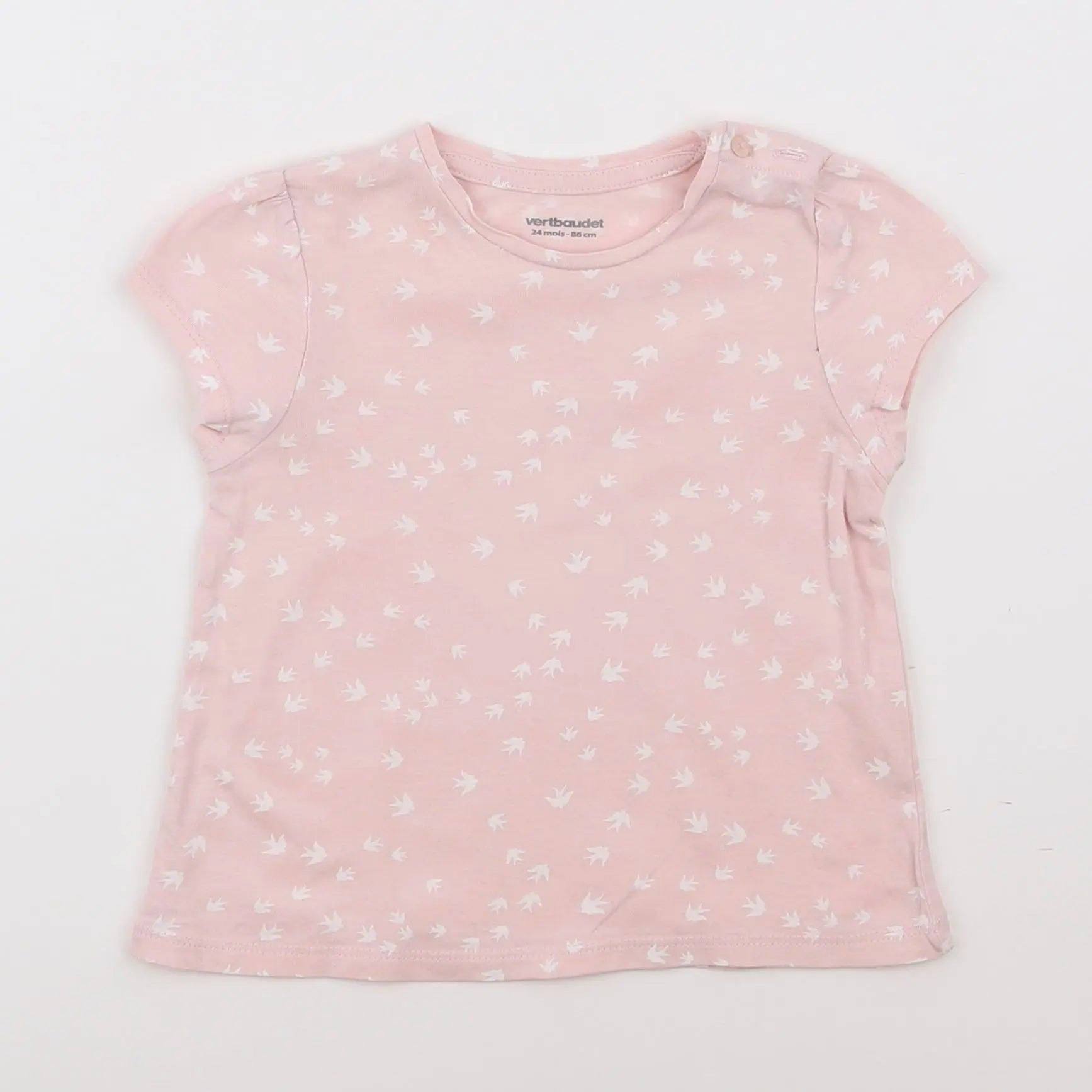 Vertbaudet - tee-shirt rose - 2 ans