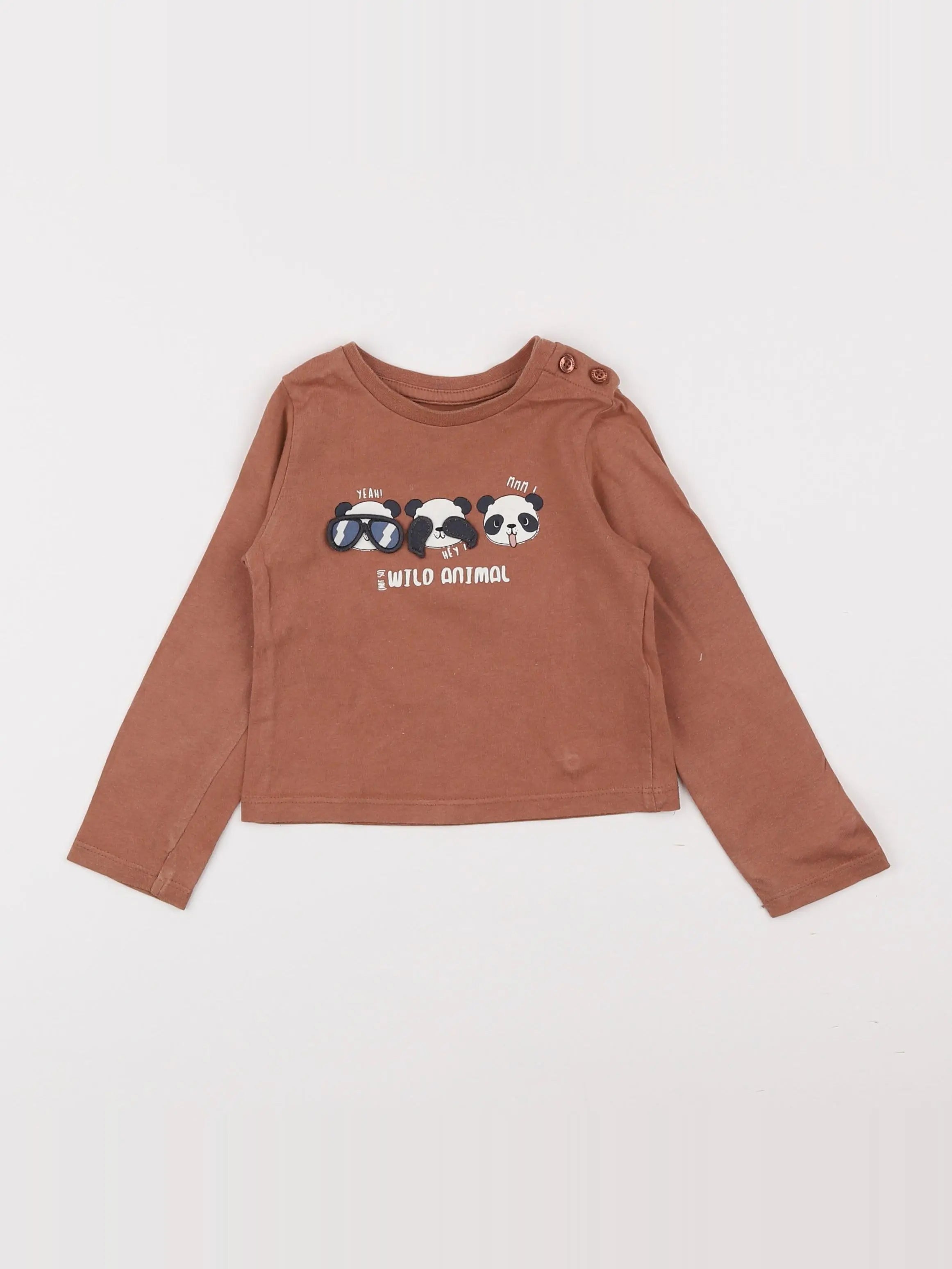 Vertbaudet - tee-shirt marron - 9 mois