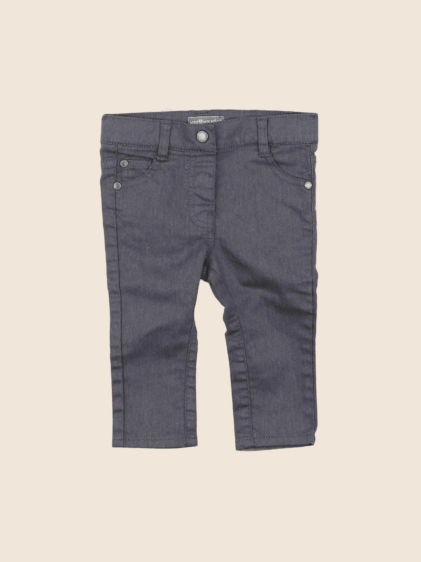 Vertbaudet - pantalon gris, argent - 6 mois