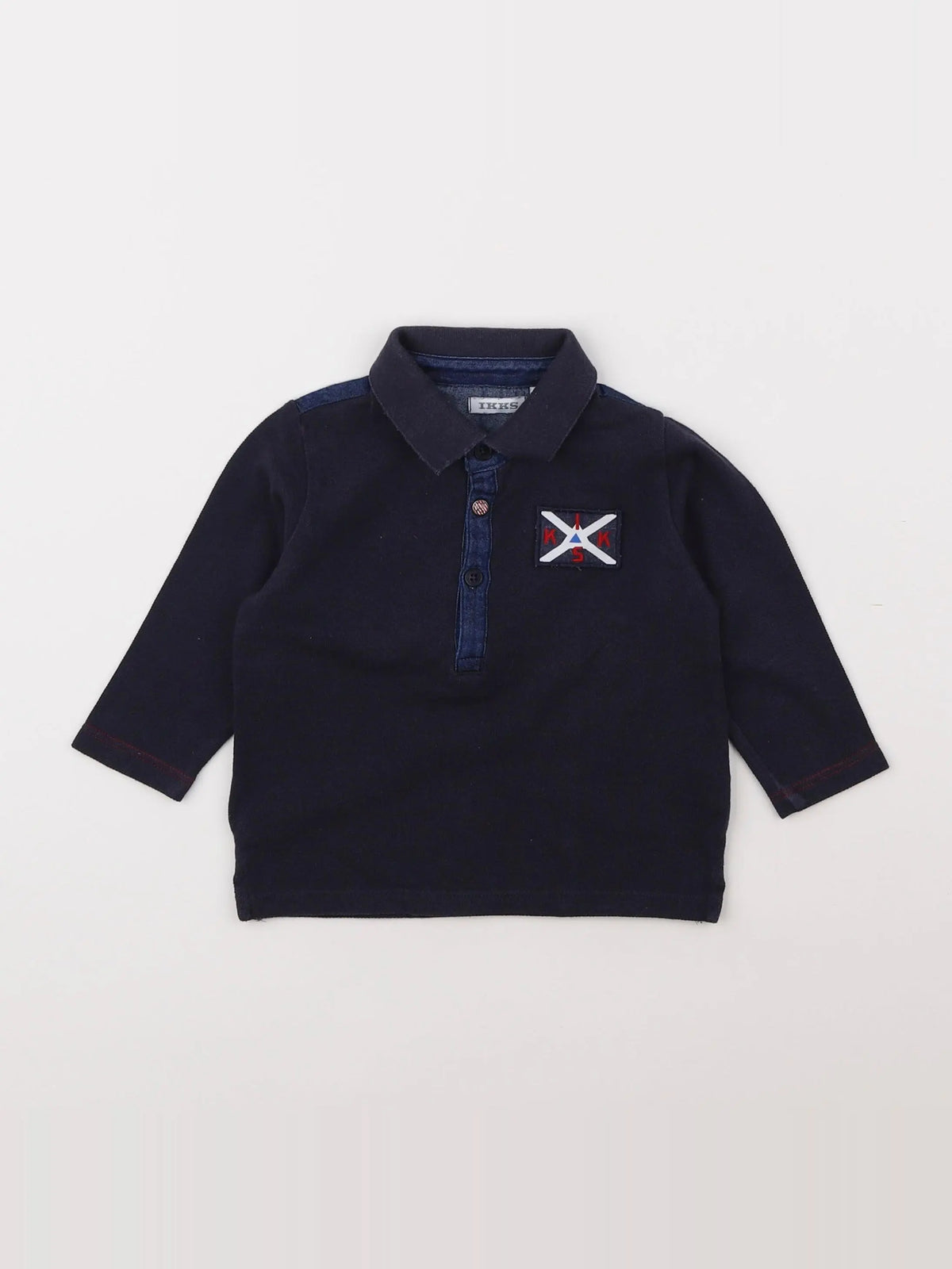 IKKS - polo imprimé au dos bleu - 12 mois