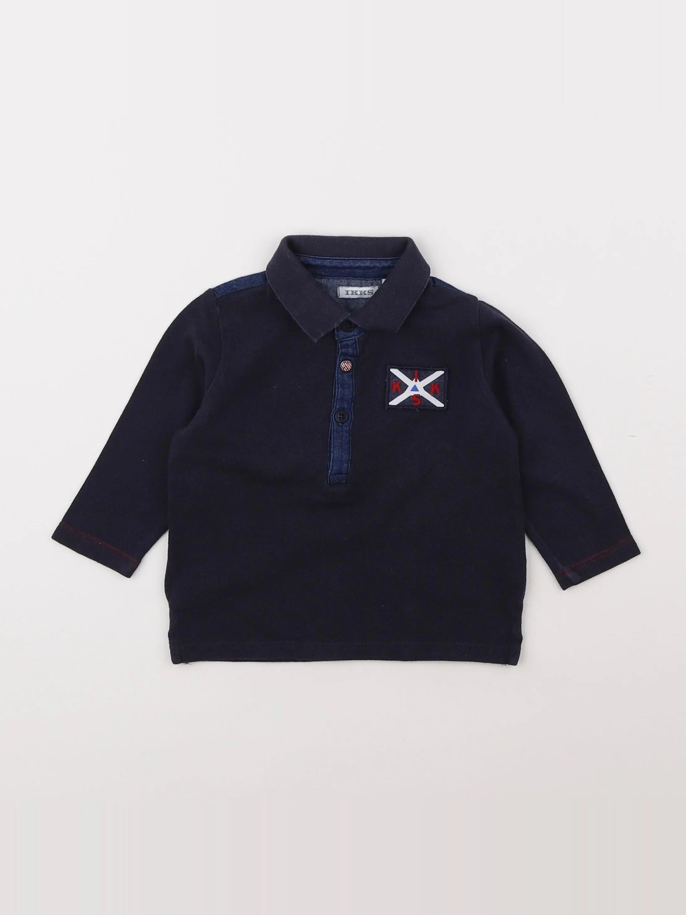 IKKS - polo imprimé au dos bleu - 12 mois