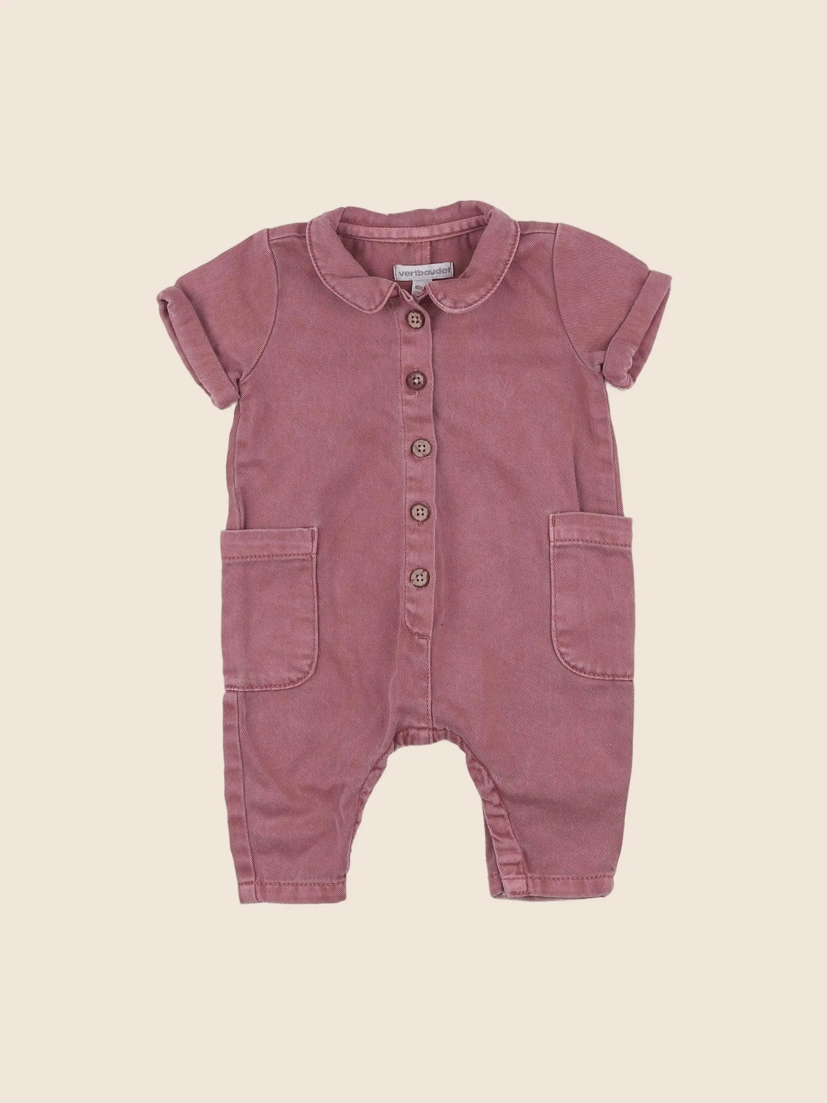 Vertbaudet - combinaison rose - 3 mois