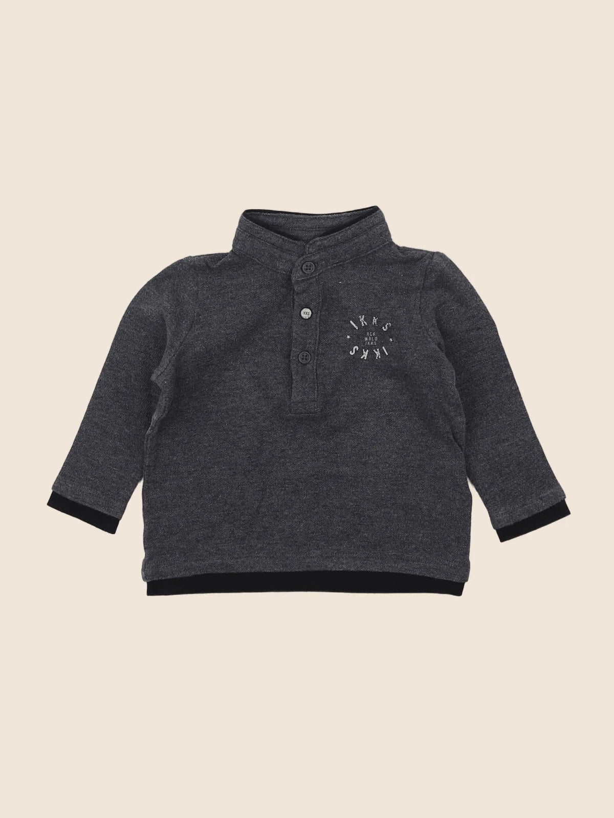 IKKS - polo imprimé au dos gris - 6 mois