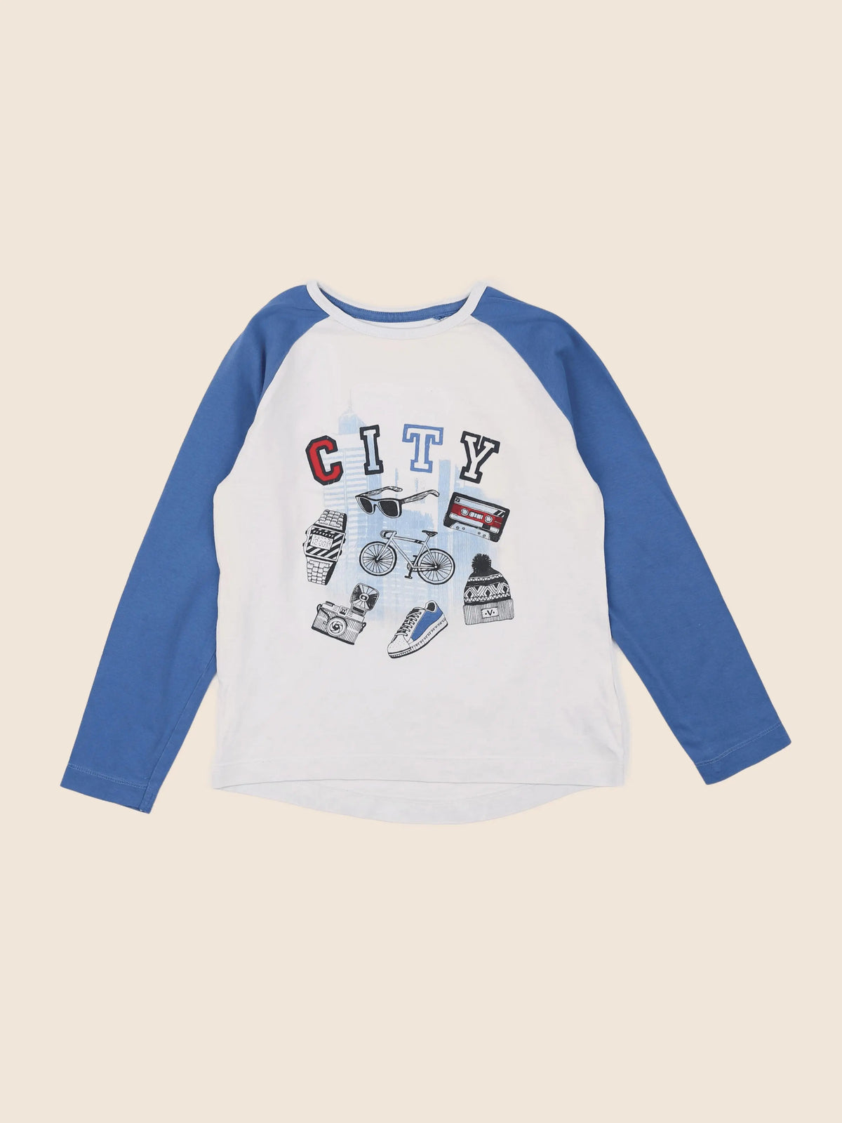 Vertbaudet - tee-shirt bleu - 8 ans