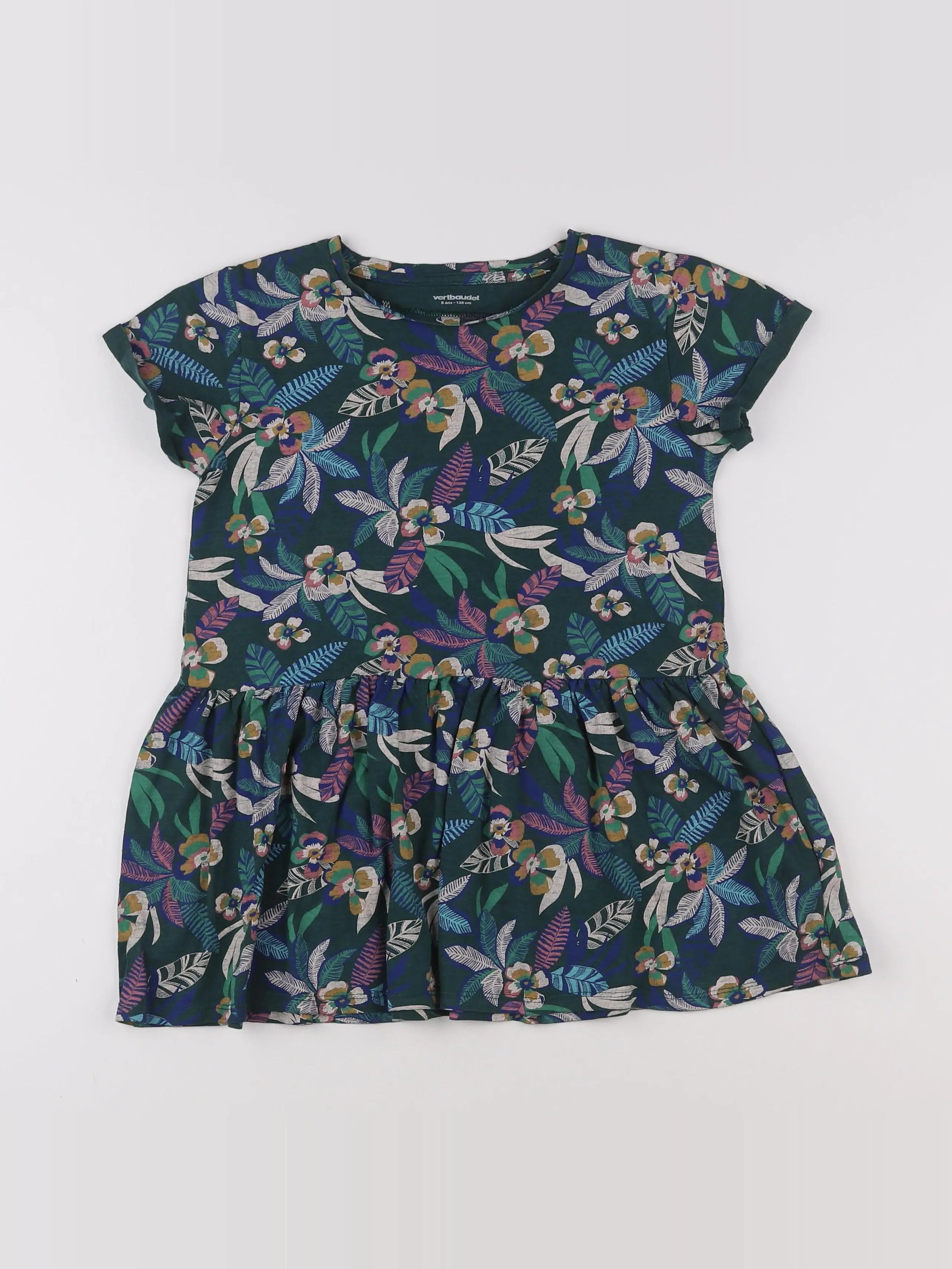 Vertbaudet - robe vert - 8 ans