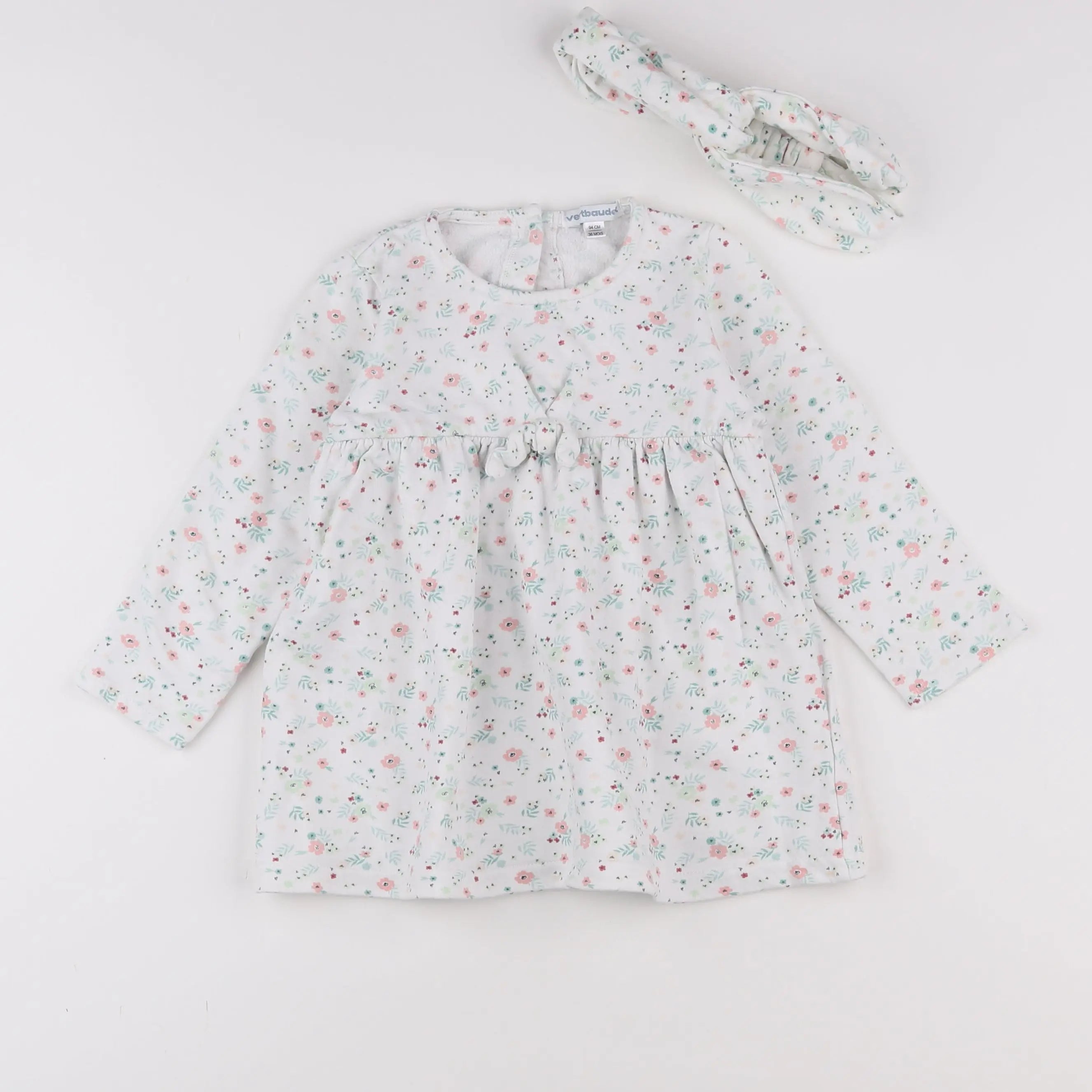 Vertbaudet - robe velours blanc - 3 ans