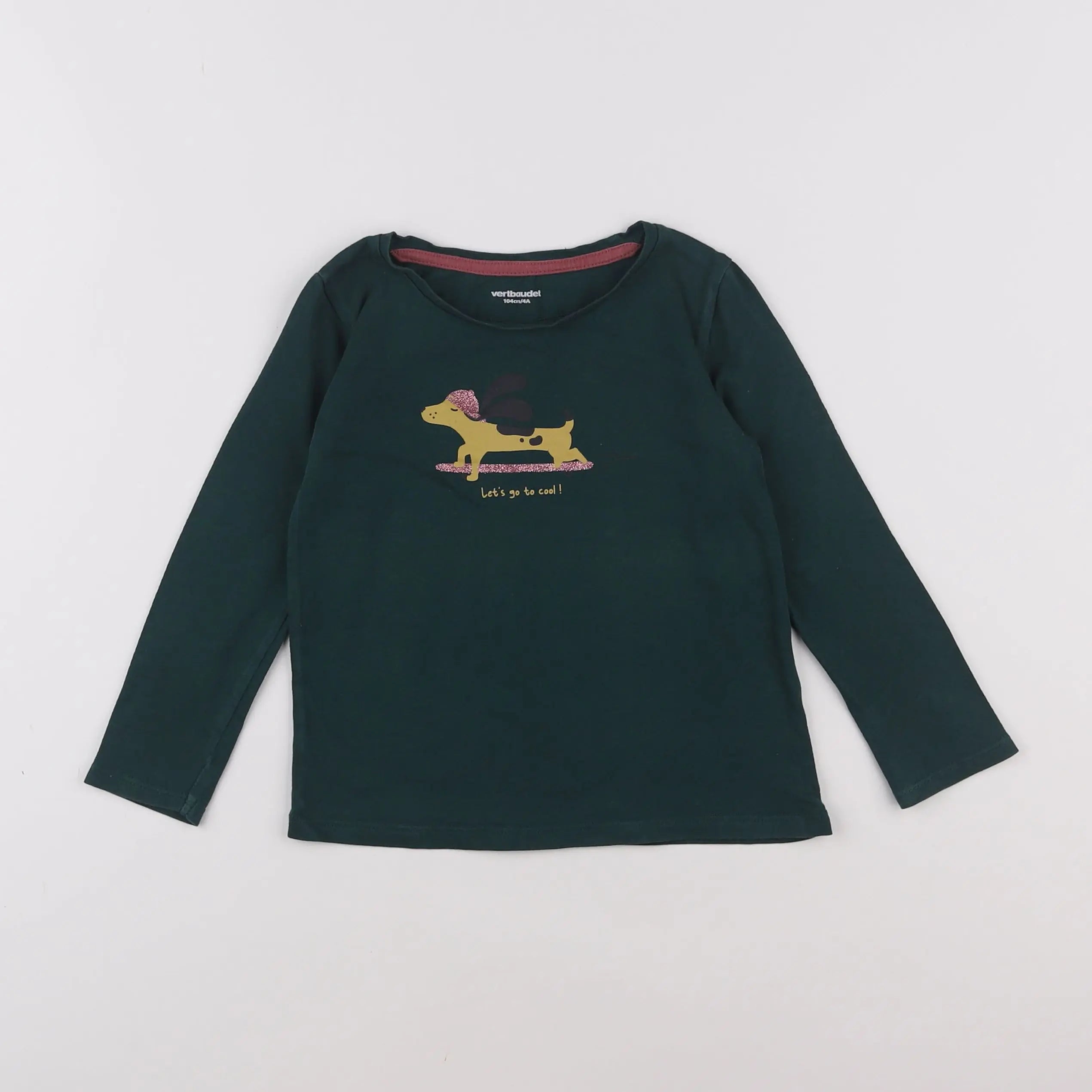 Vertbaudet - tee-shirt vert - 4 ans