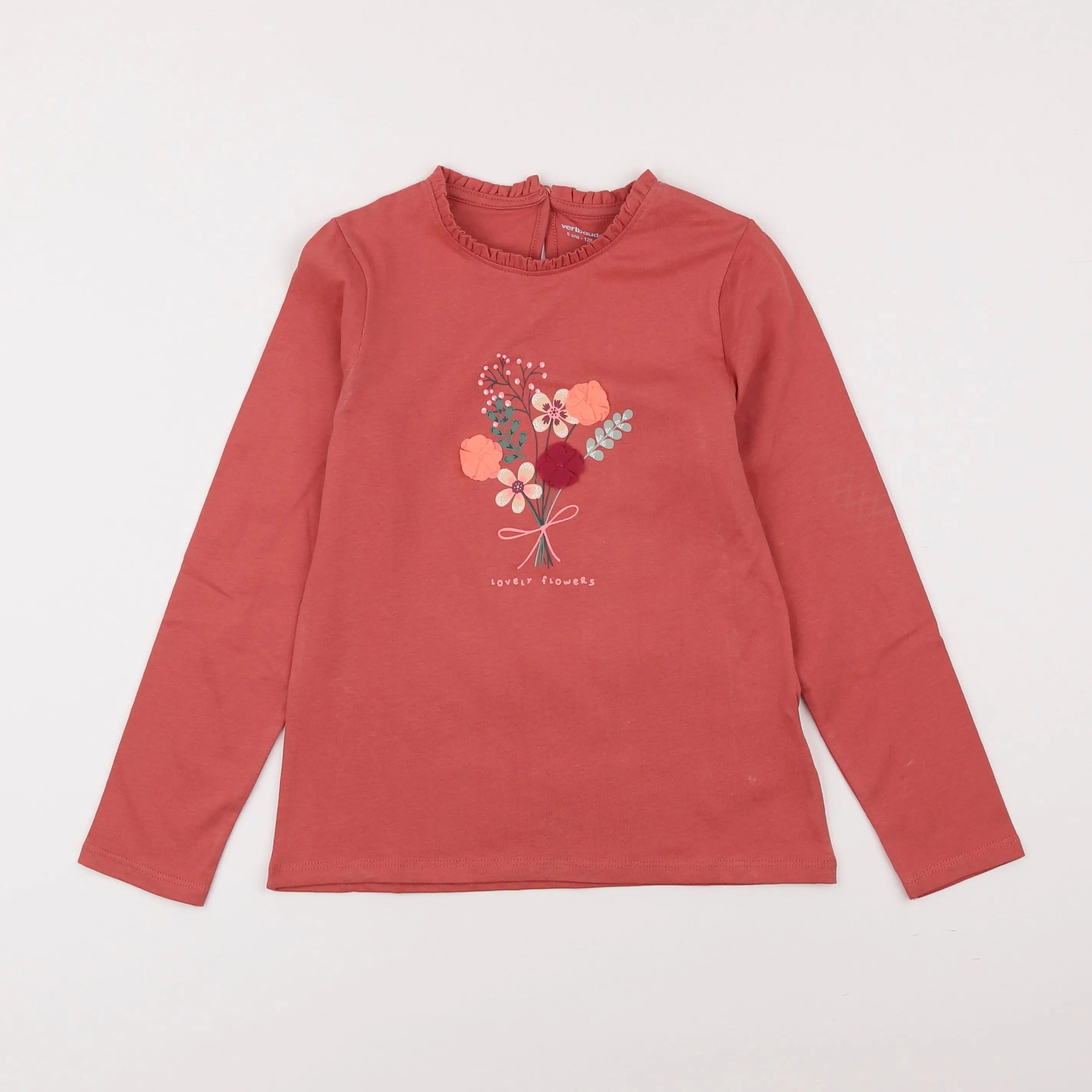 Vertbaudet - tee-shirt rouge - 8 ans