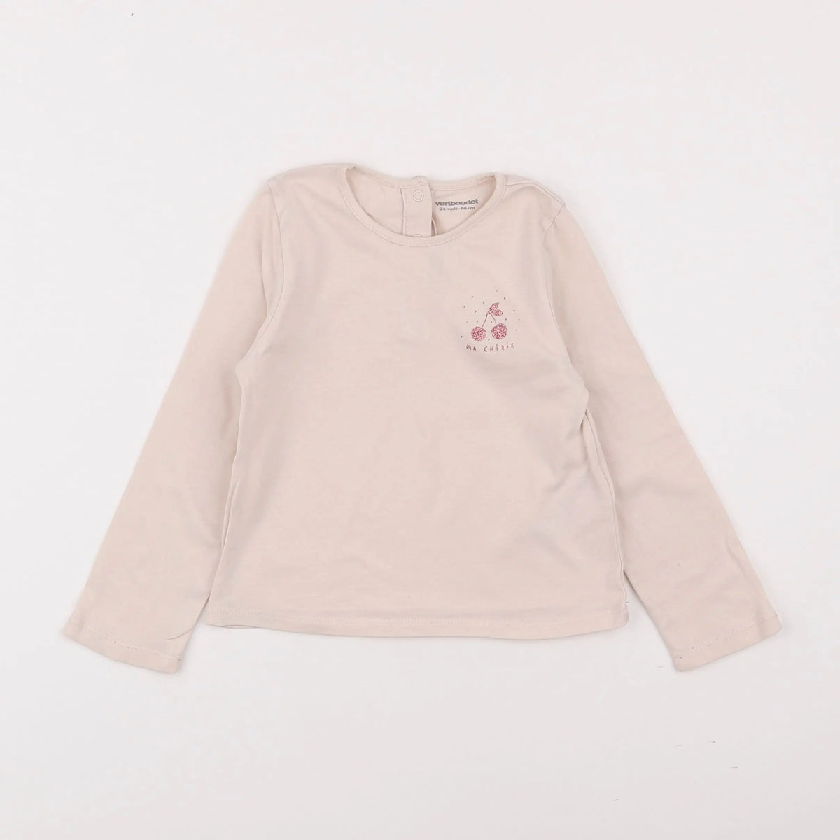 Vertbaudet - tee-shirt beige - 2 ans