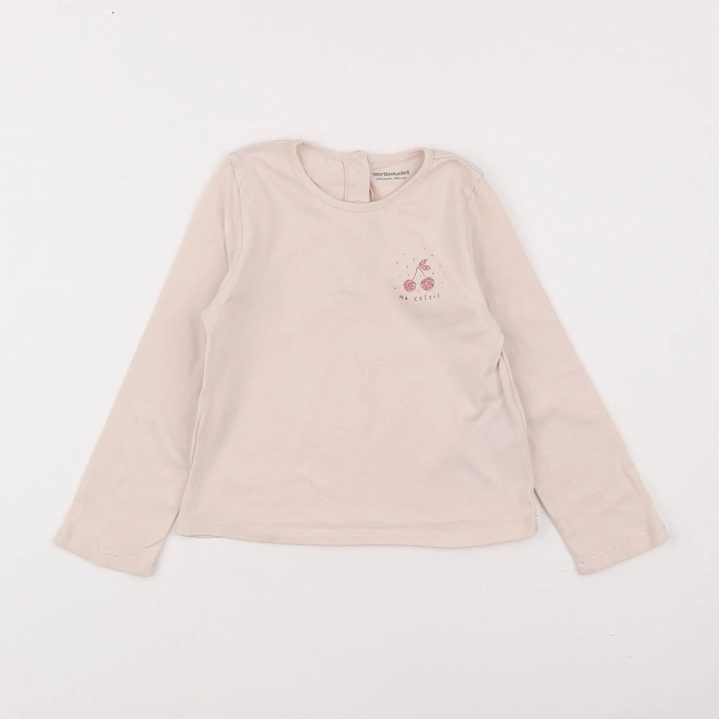 Vertbaudet - tee-shirt beige - 2 ans