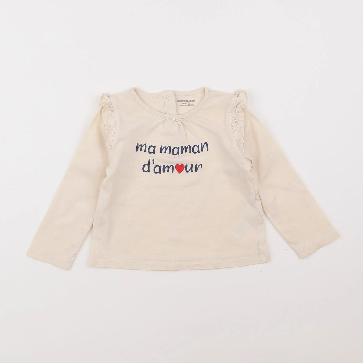 Vertbaudet - tee-shirt beige - 2 ans