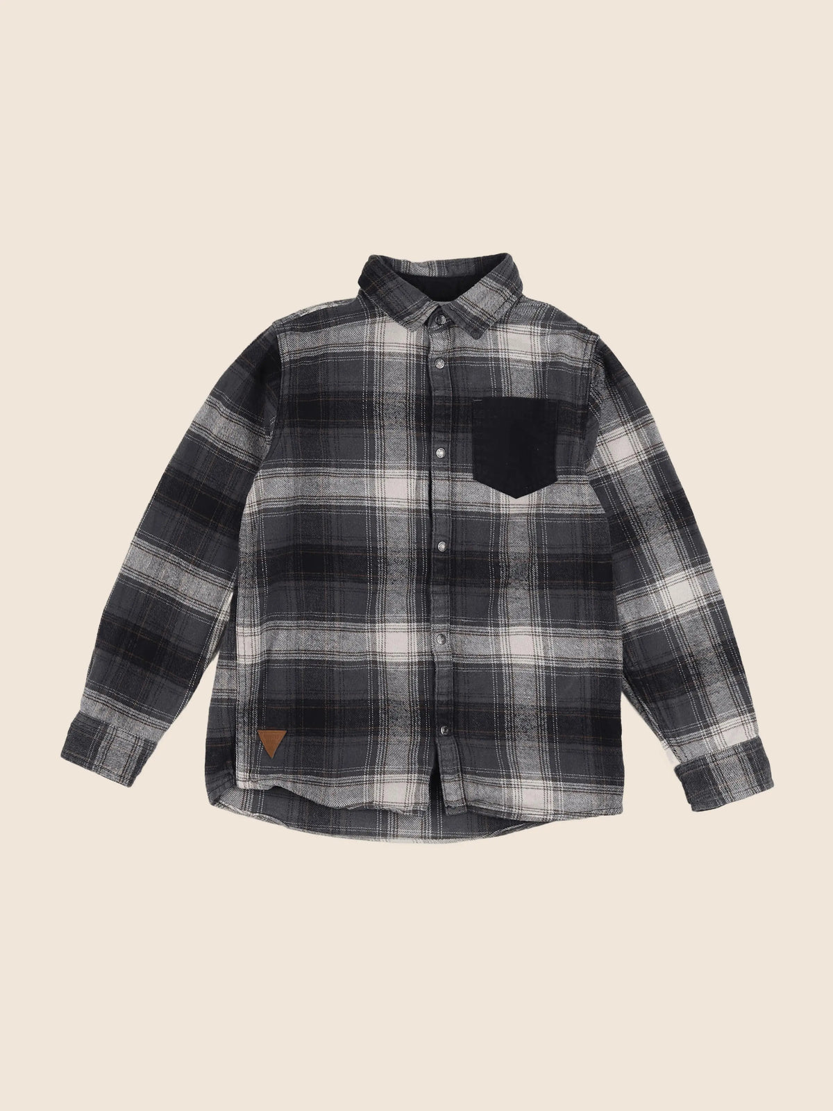 Vertbaudet - chemise gris, noir - 10 ans