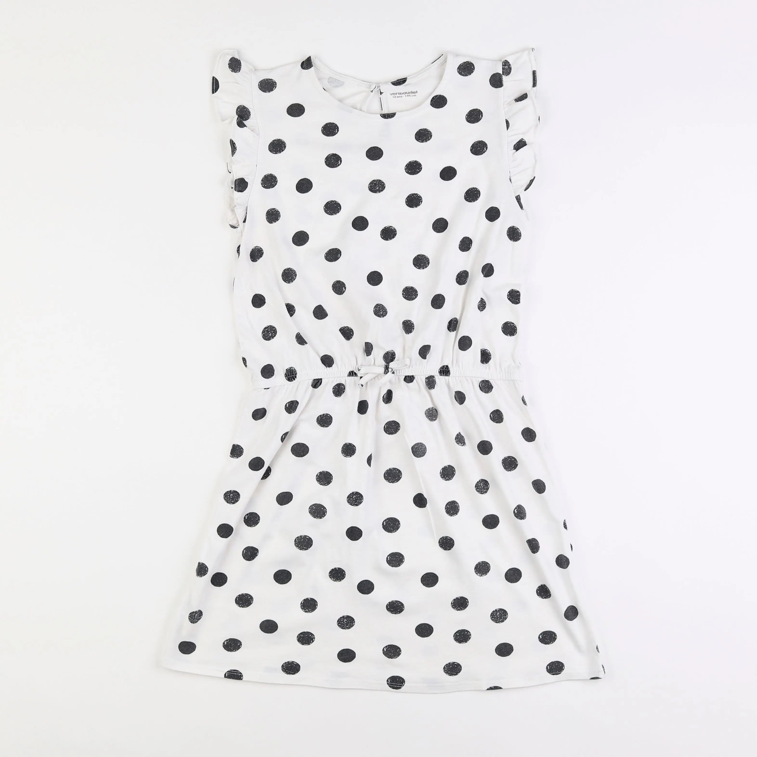 Vertbaudet - robe blanc, noir - 10 ans
