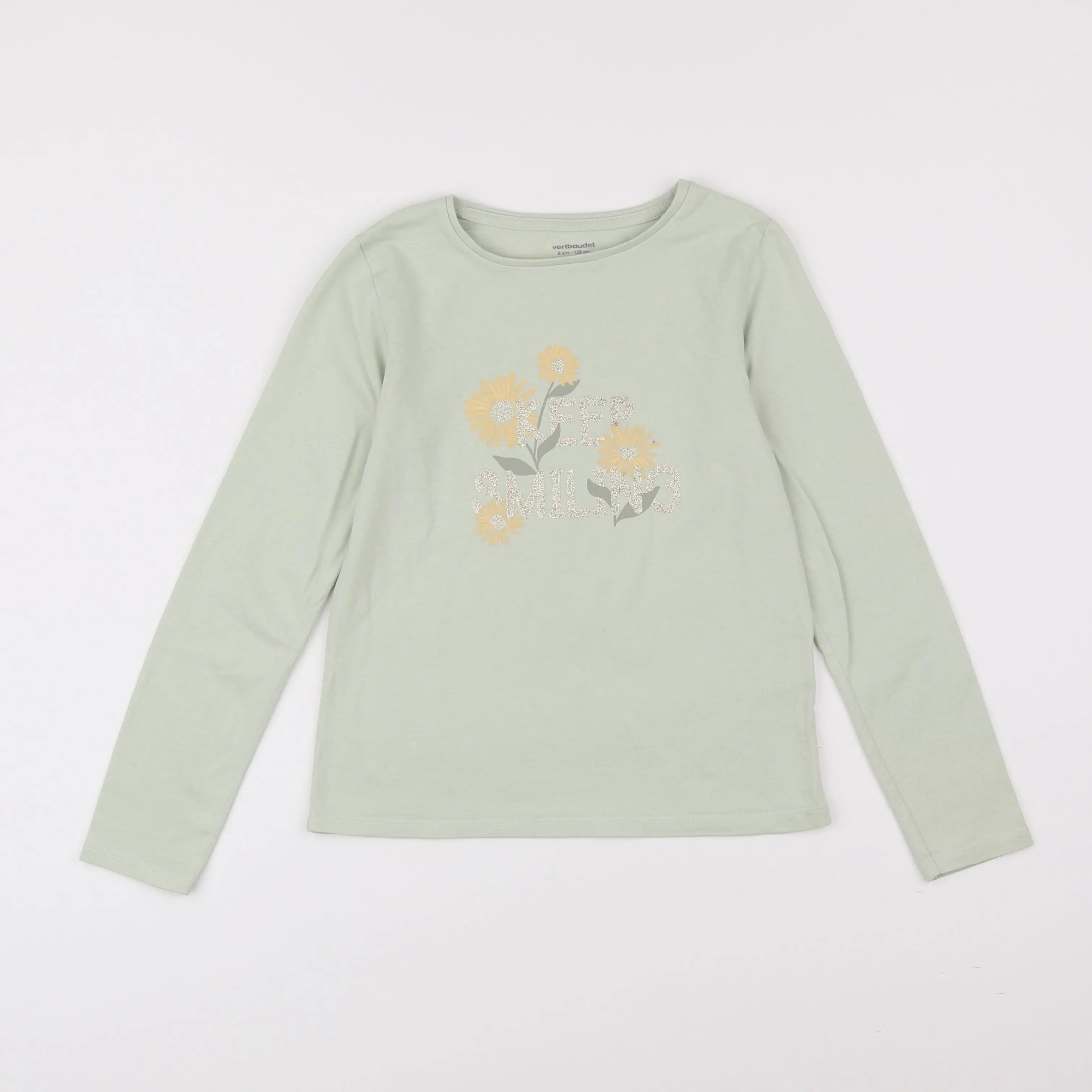 Vertbaudet - tee-shirt vert - 8 ans