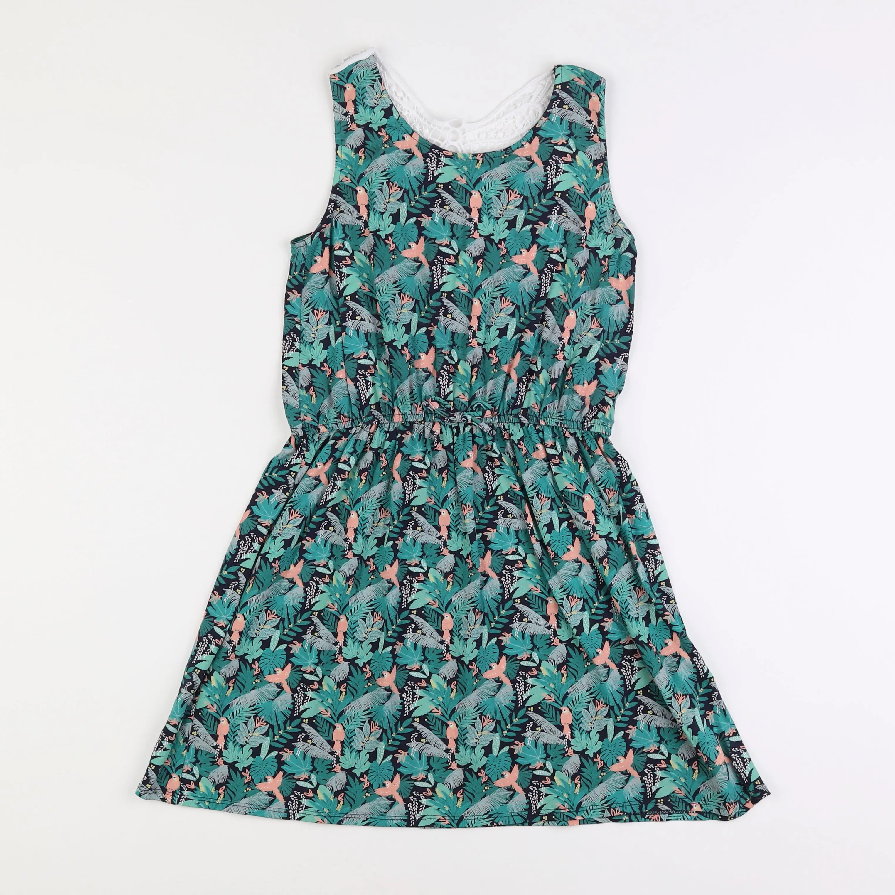 Vertbaudet - robe vert, rose - 10 ans