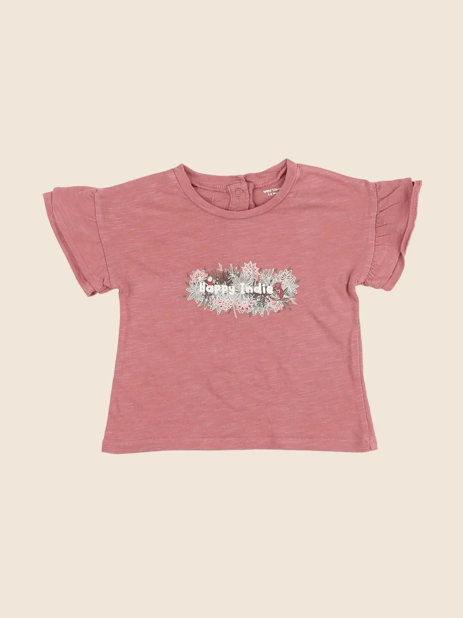 Vertbaudet - tee-shirt rose - 12 mois