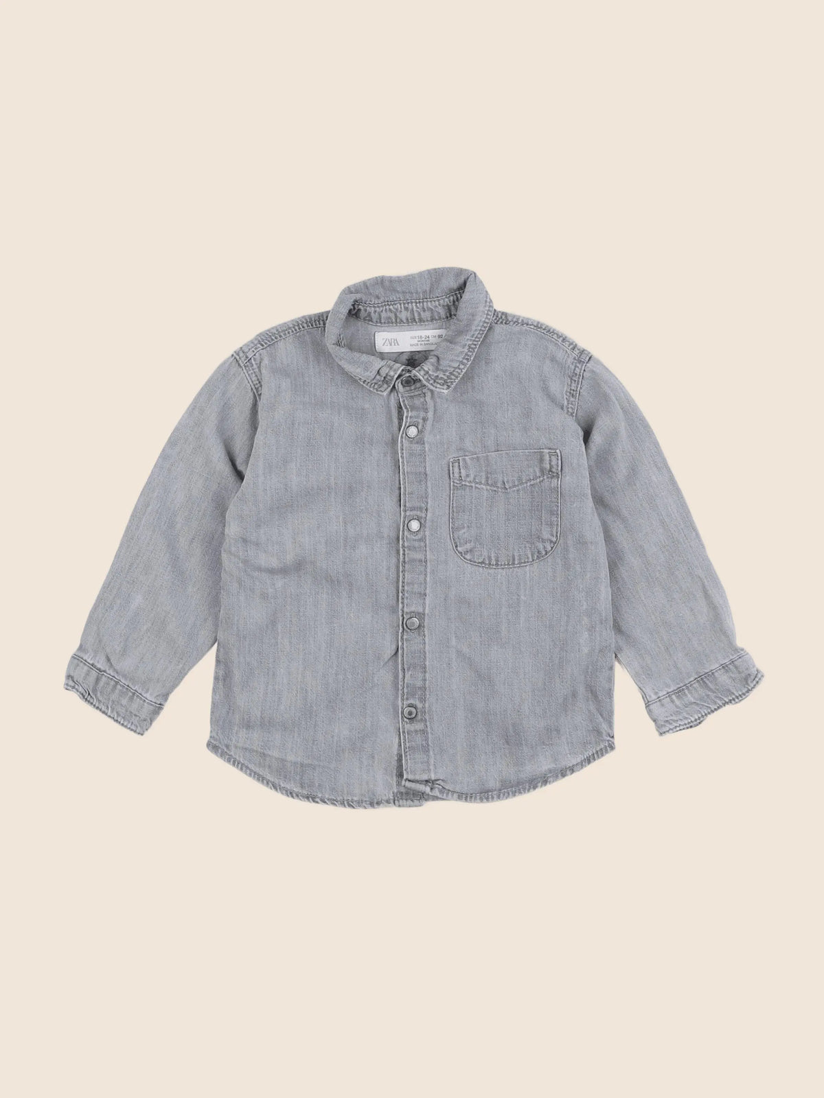 Zara - chemise gris - 18 mois à 2 ans