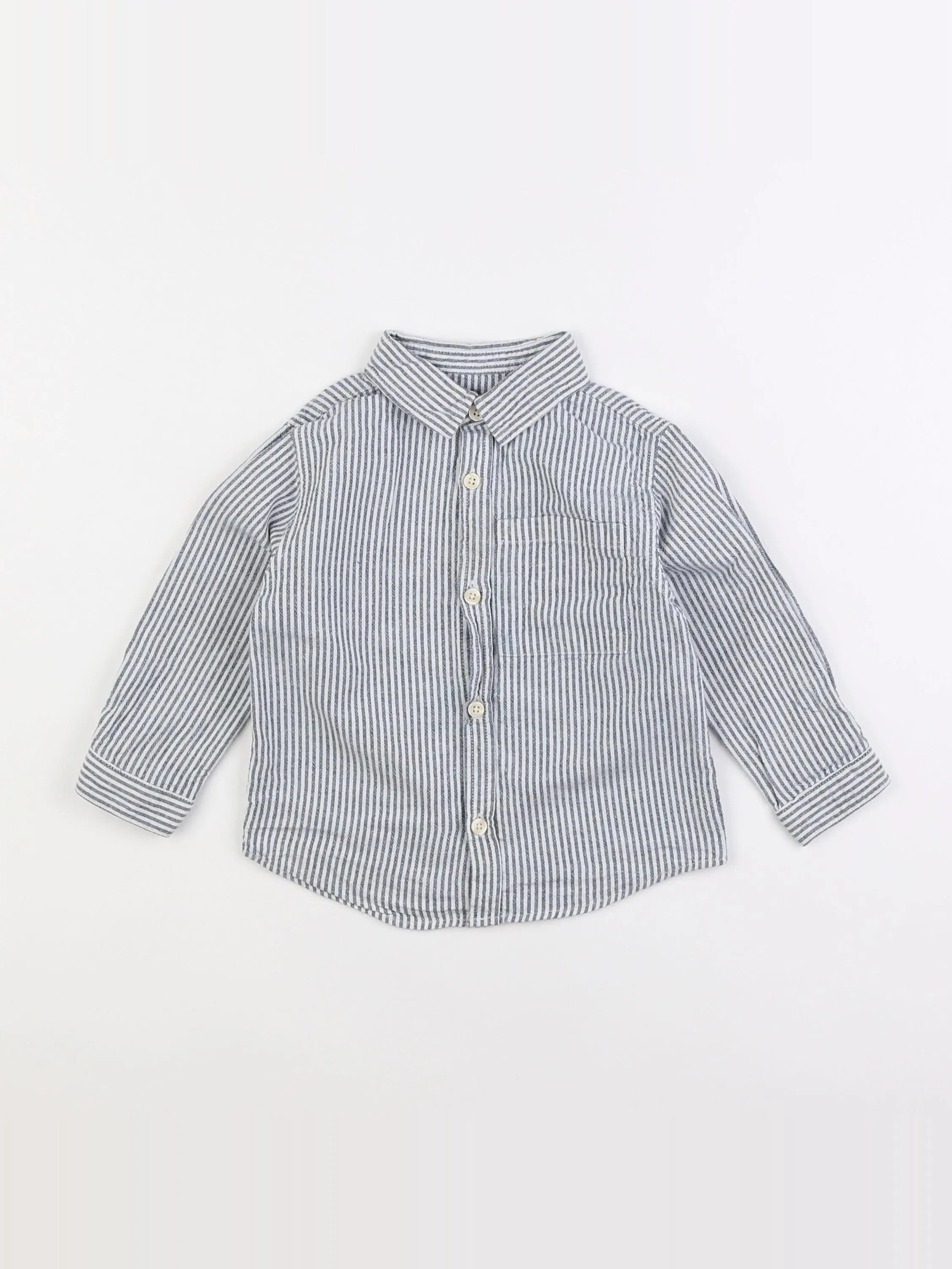 Zara - chemise gris, blanc - 18 mois à 2 ans