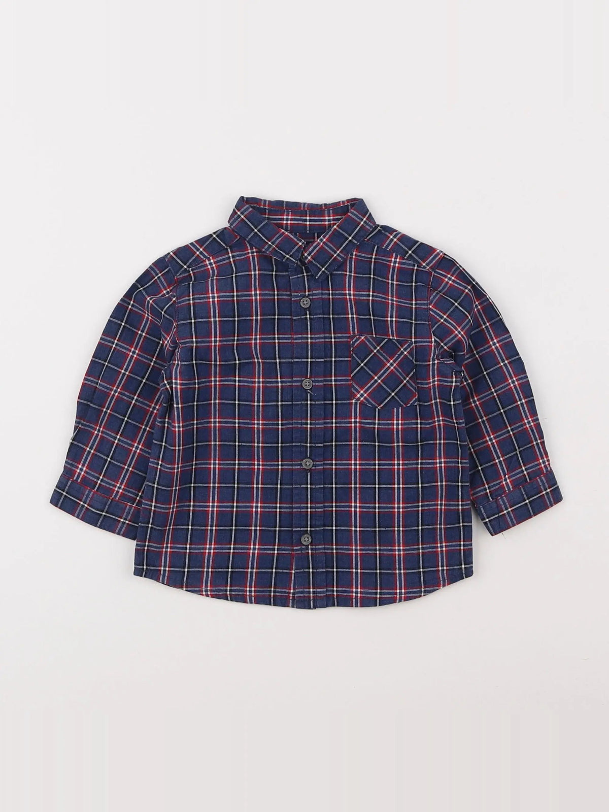 Boutchou - chemise bleu - 9 mois