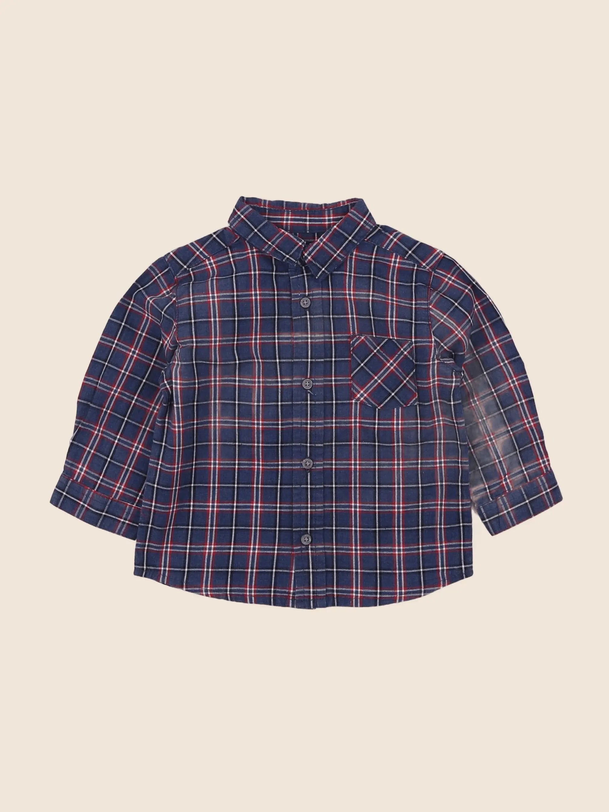 Boutchou - chemise bleu - 9 mois