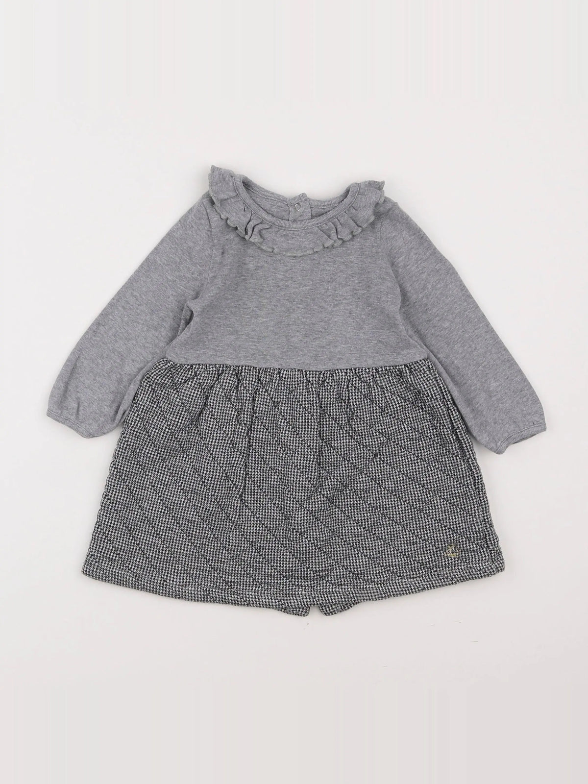 Petit Bateau - robe gris - 12 mois