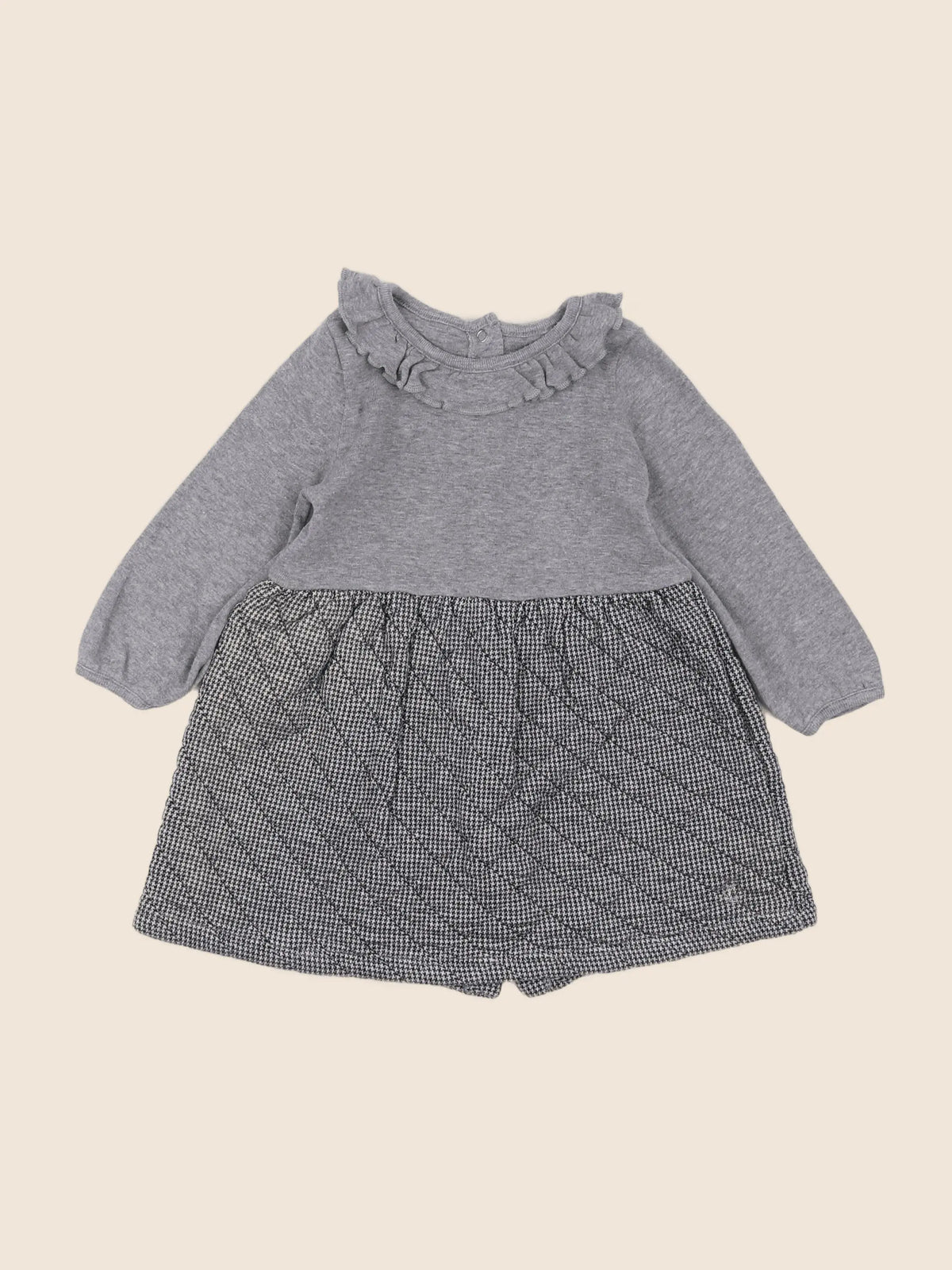 Petit Bateau - robe gris - 12 mois