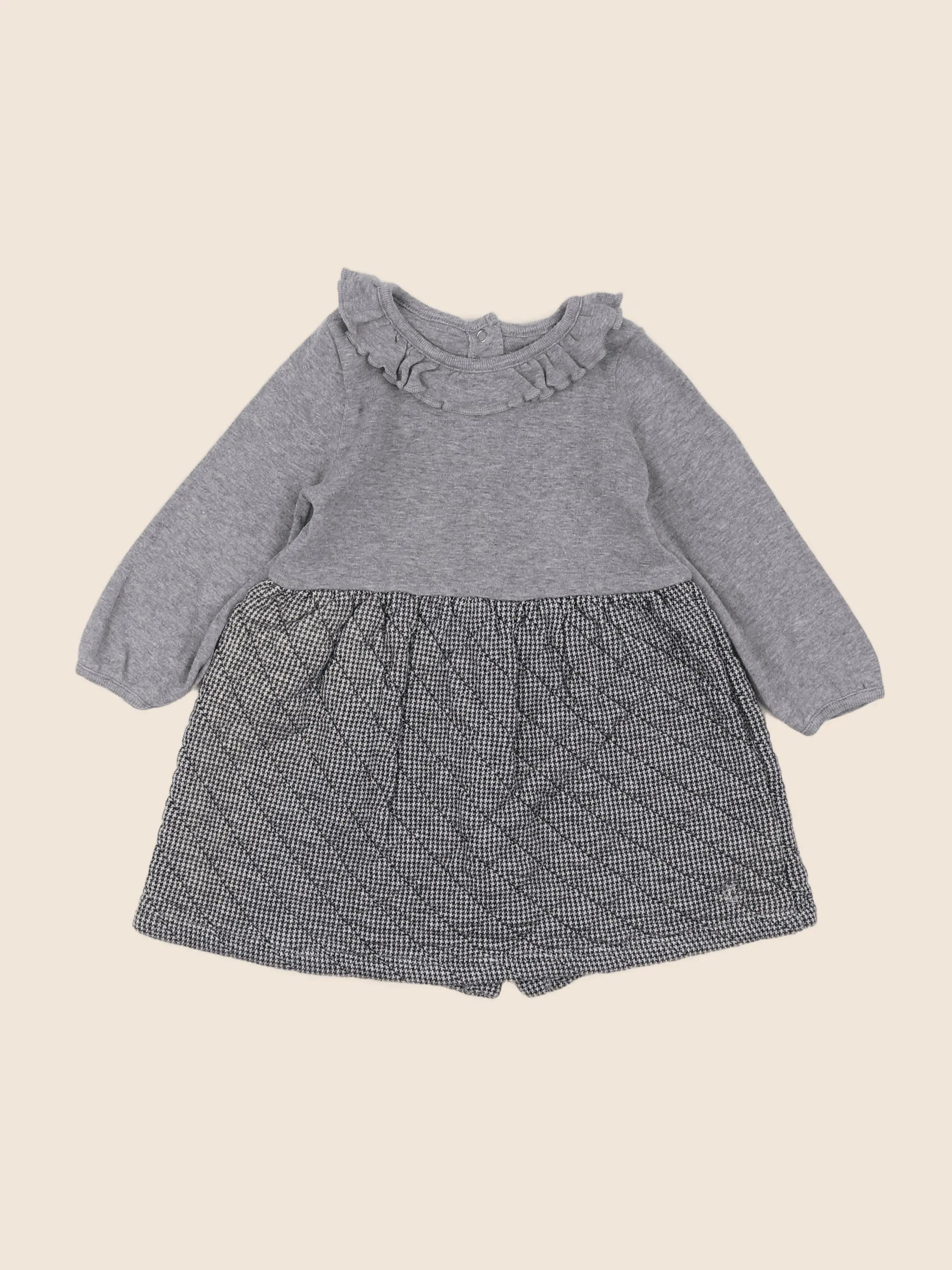 Petit Bateau - robe gris - 12 mois