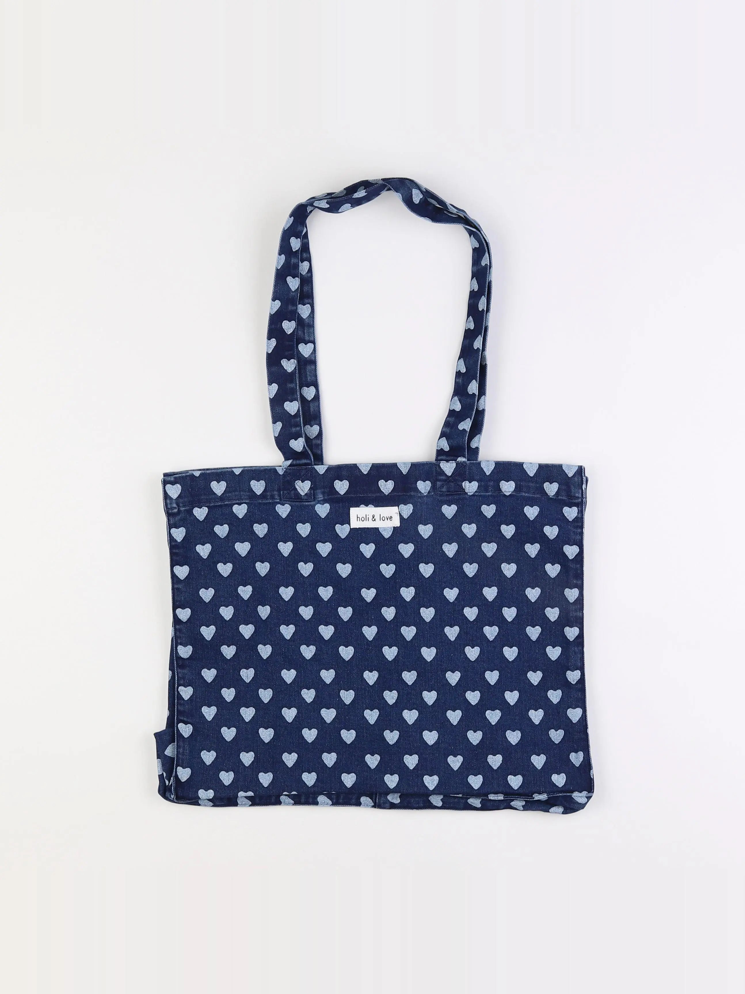 Holi & Love - Grand Cabas Heart Denim 40x32x16 cm 
