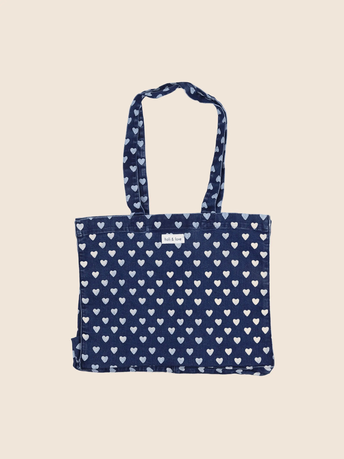 Holi & Love - Grand Cabas Heart Denim 40x32x16 cm 