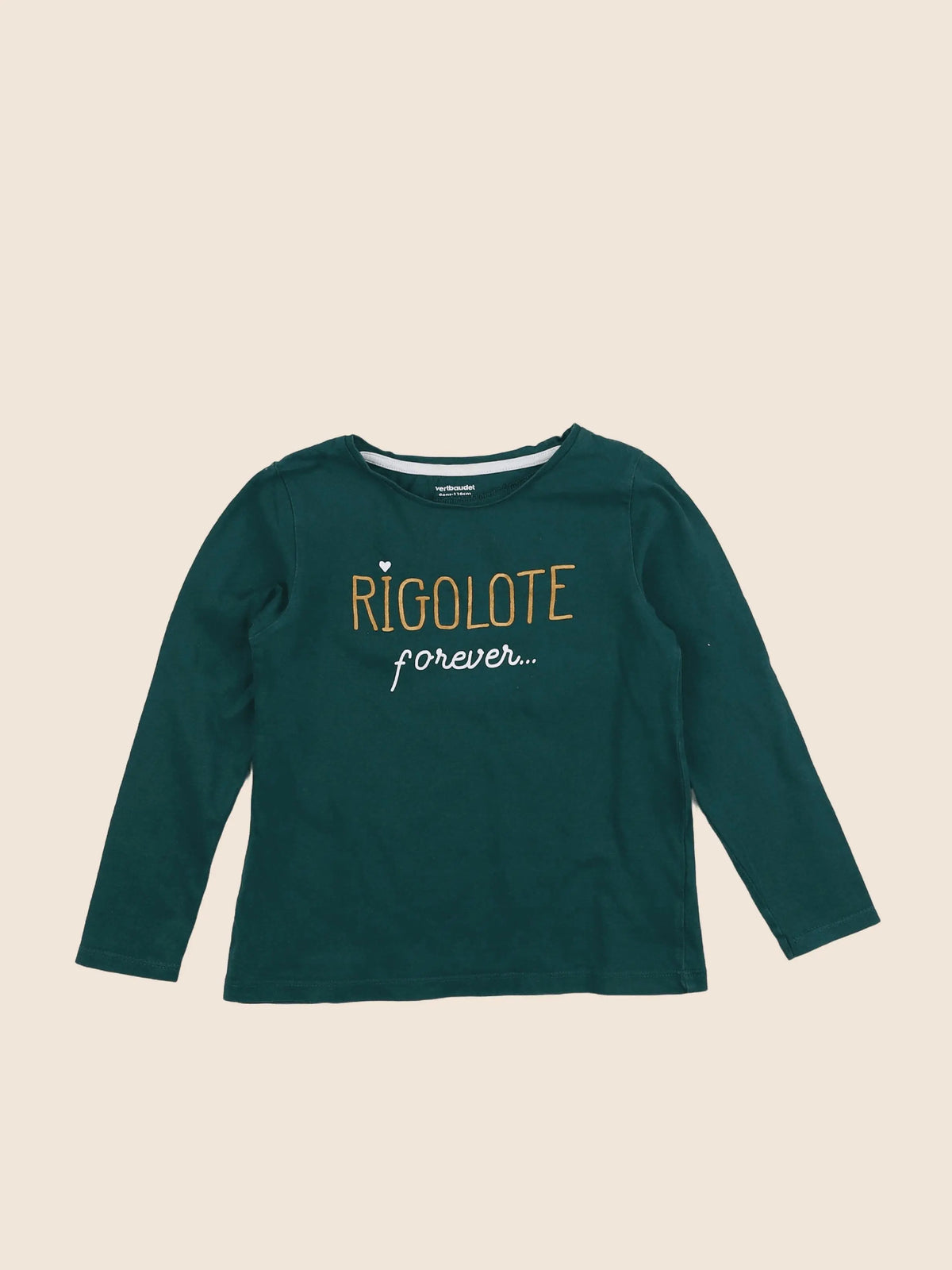 Vertbaudet - tee-shirt vert - 6 ans