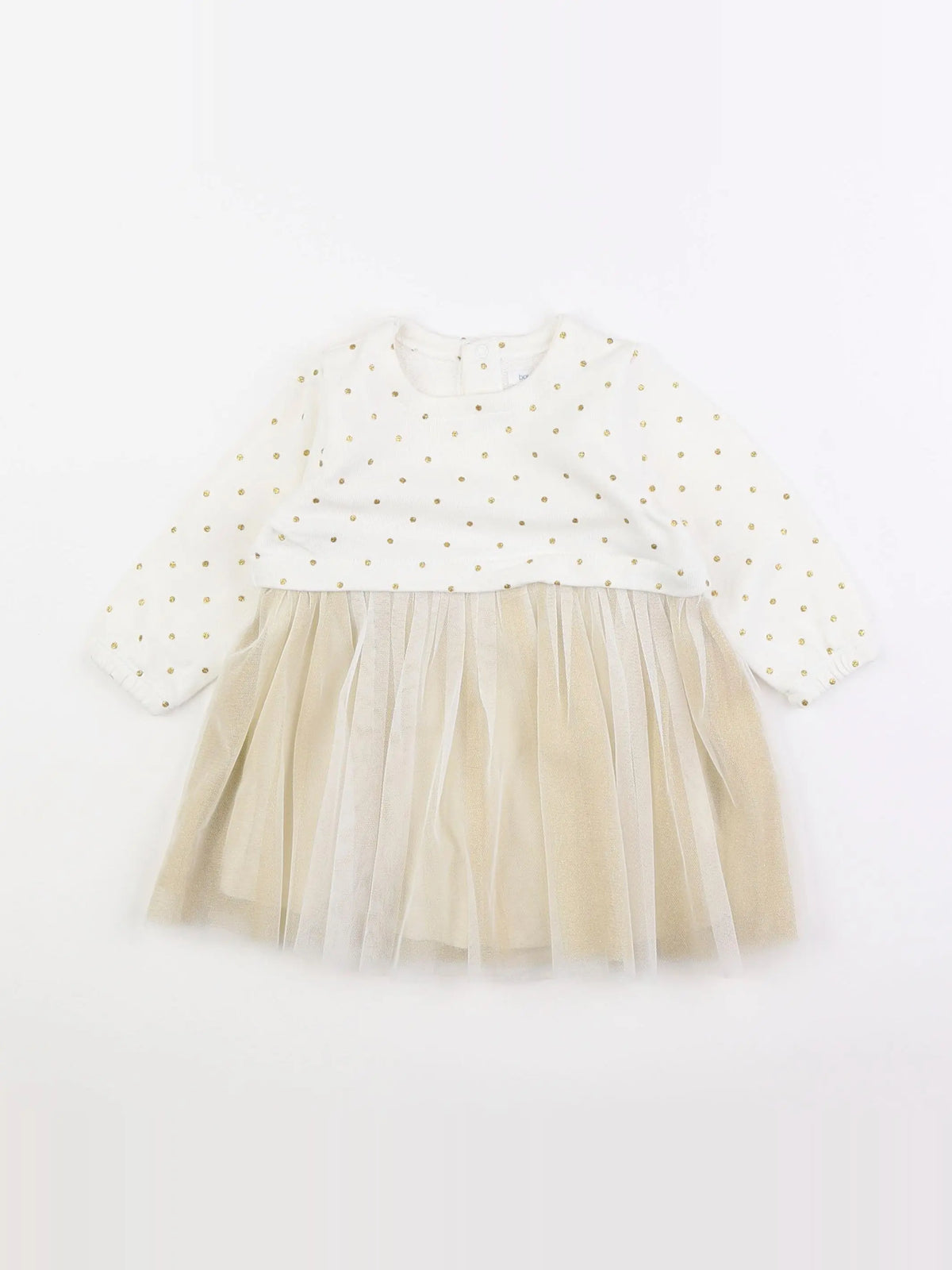 Boutchou - robe beige, or - 6 mois