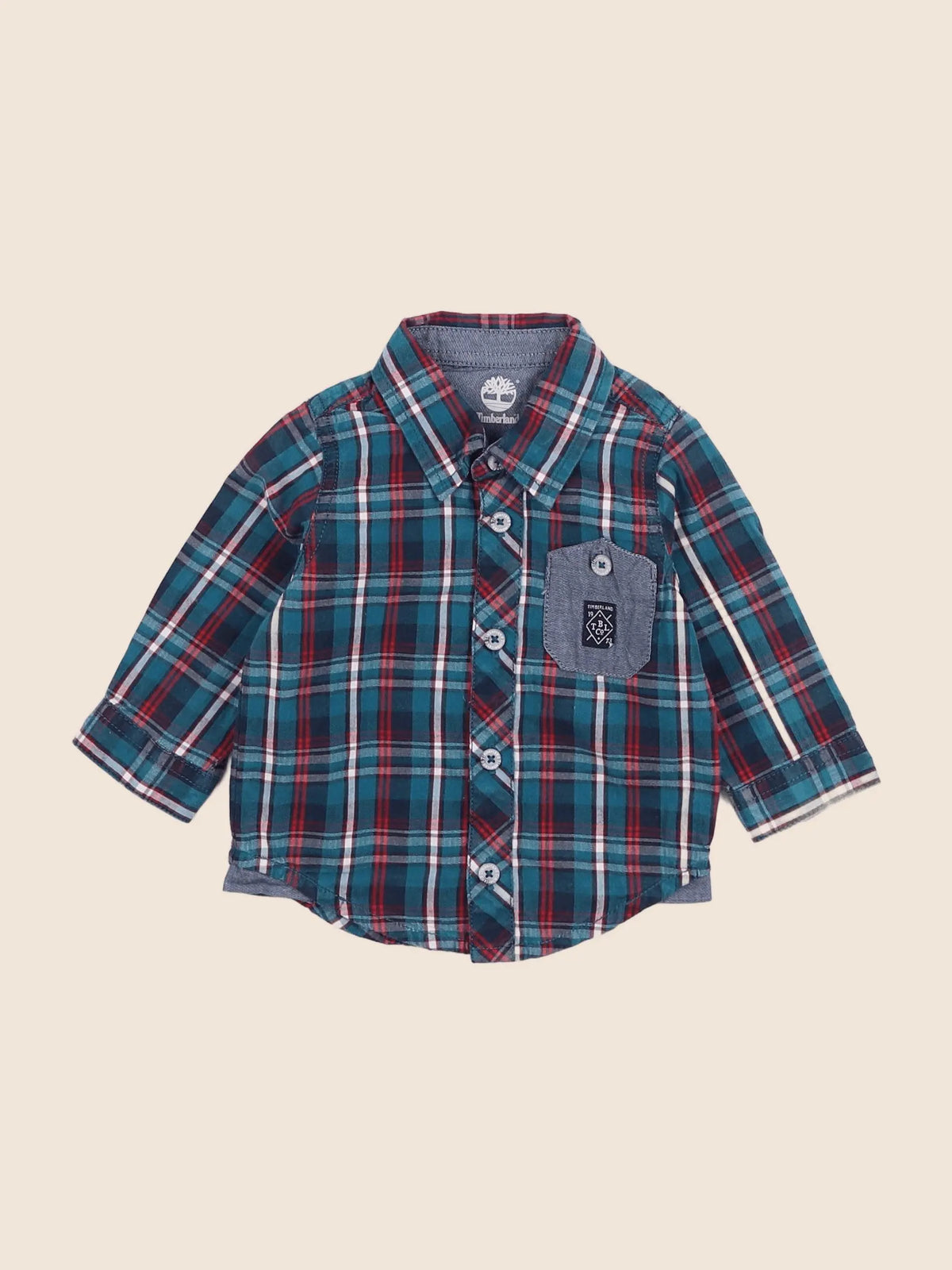 Timberland - chemise bleu, rouge - 6 mois